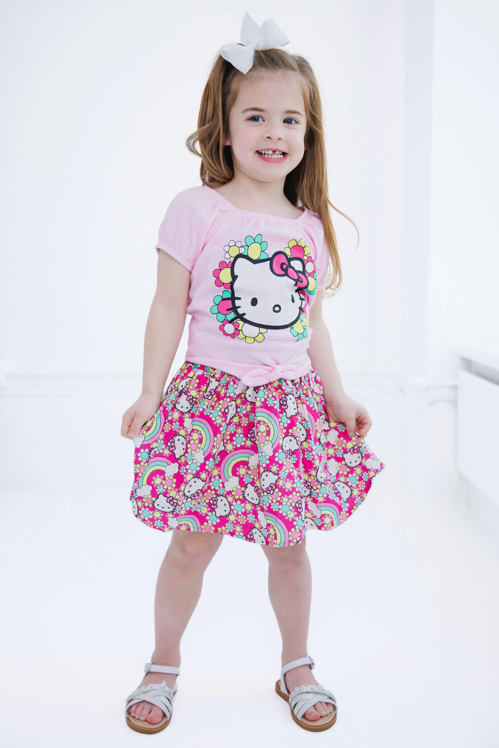 Hello Kitty Girls' 2-Piece T-Shirt and Skirt Set