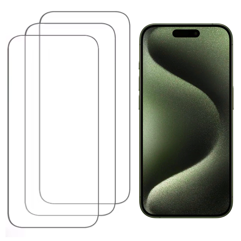 Qixxronics 3-Pack Screen Protector for iPhone 15 Pro 6.1” Shatterproof Tempered Glass Film Protector