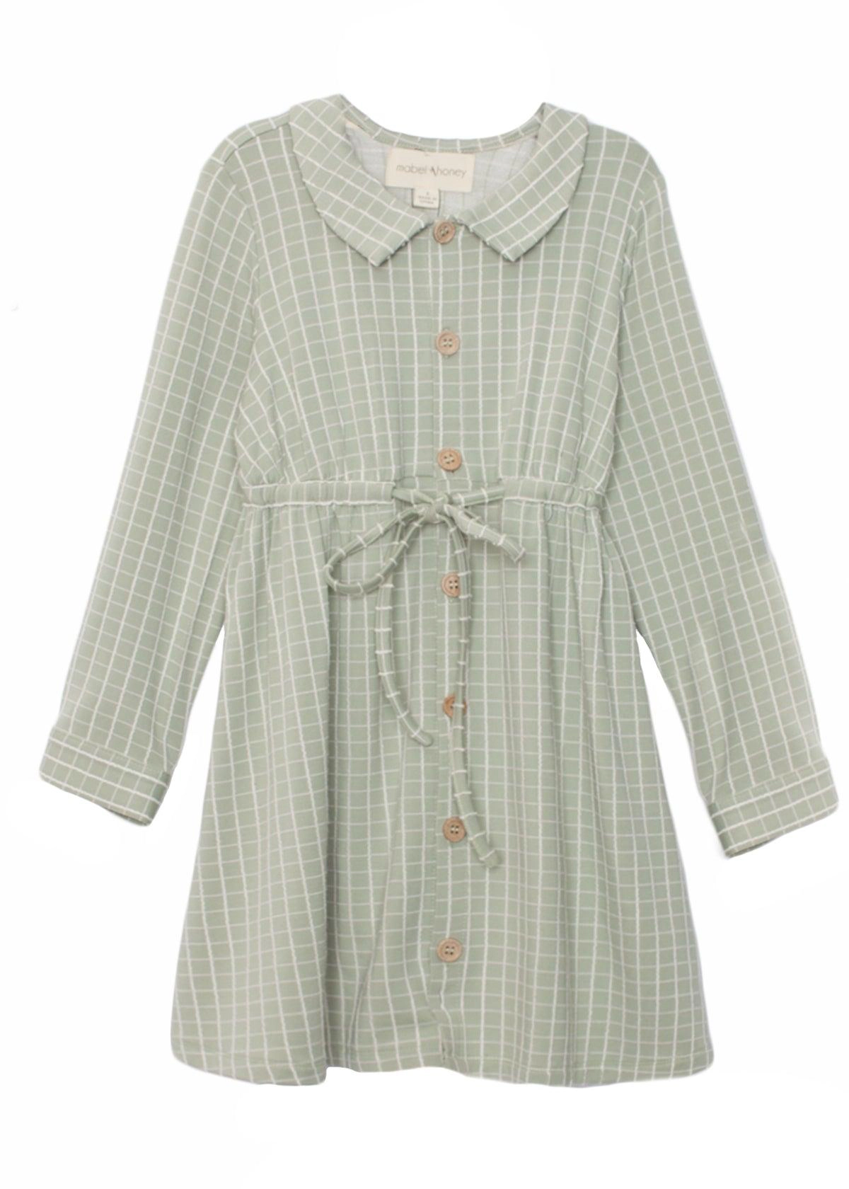 Mabel and Honey Olive Fig Plaid Knit Dress