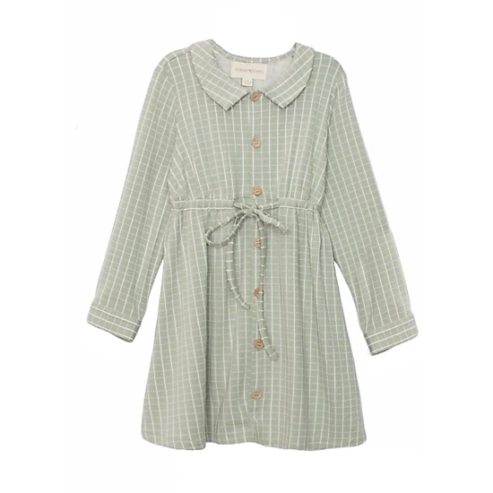 Mabel and Honey Olive and Fig Plaid Knit Dress