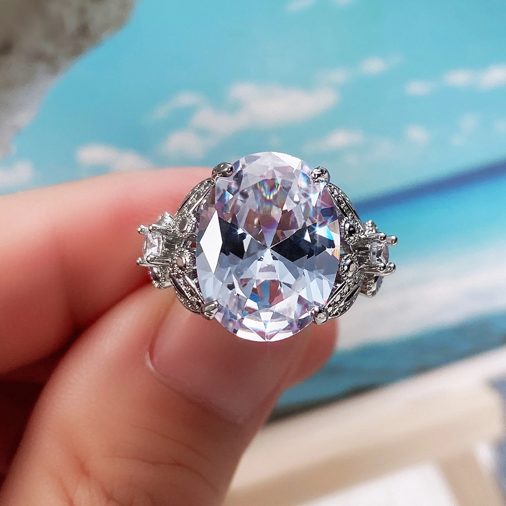 Wardrobe Whimsy Oval Cut Cubic Zirconia Statement Cocktail Ring for Women