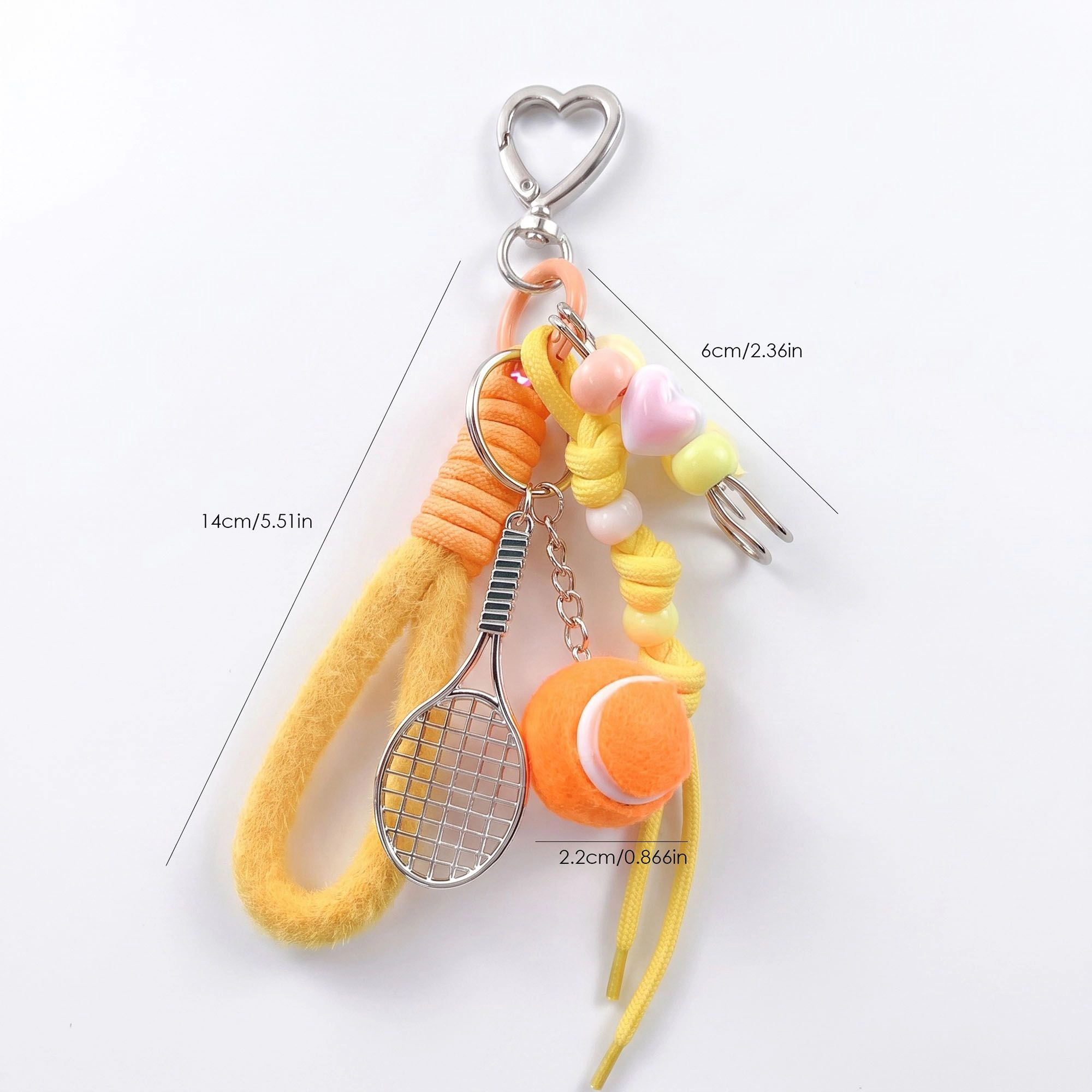 Alilang Women's 2-Piece Womens Sports Themed Bag Charm with Hanging Clip and Tennis Accessory