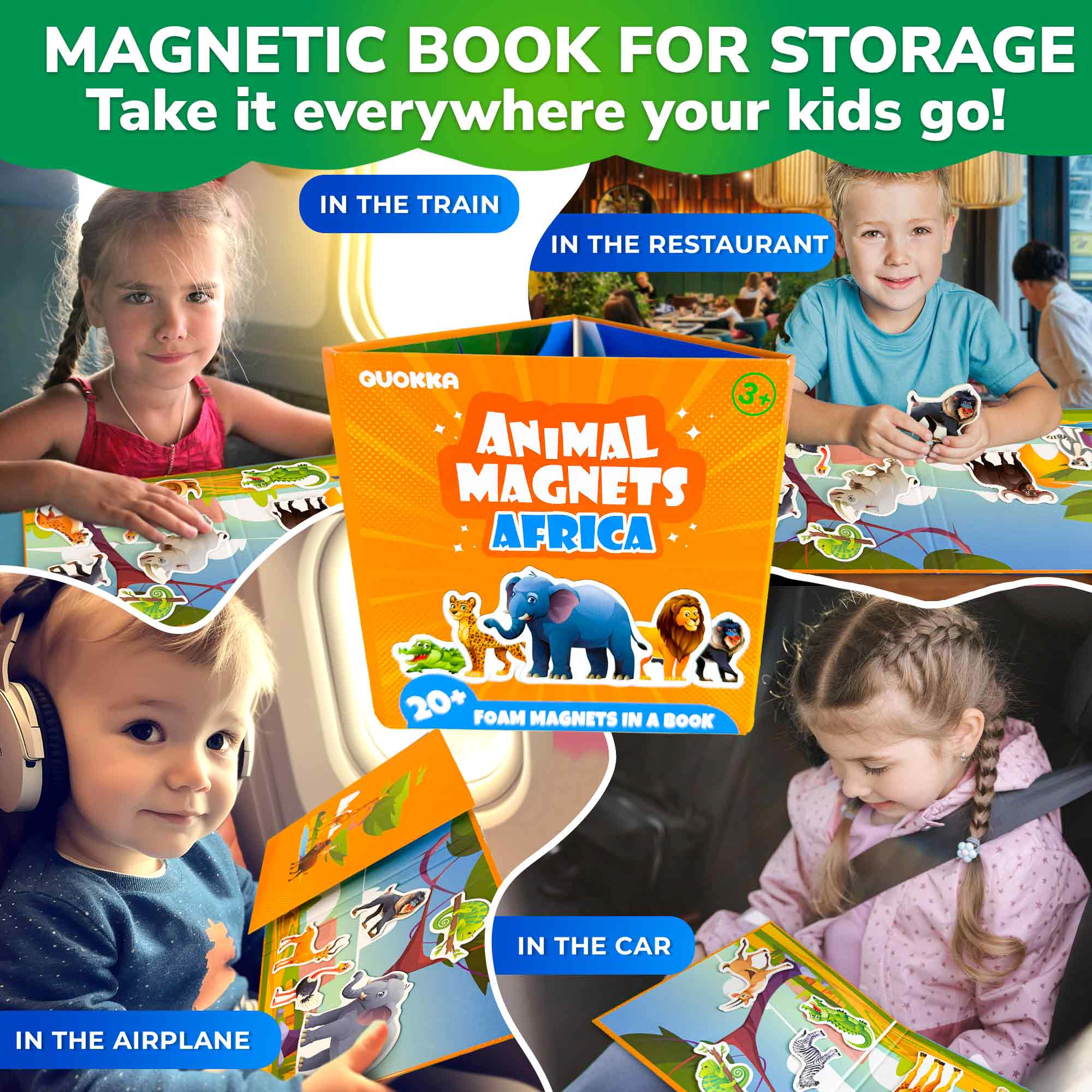 QUOKKA Travel Magnetic Puzzle Game, 20+ Piece Educational Puzzles for Kids Ages 3-5
