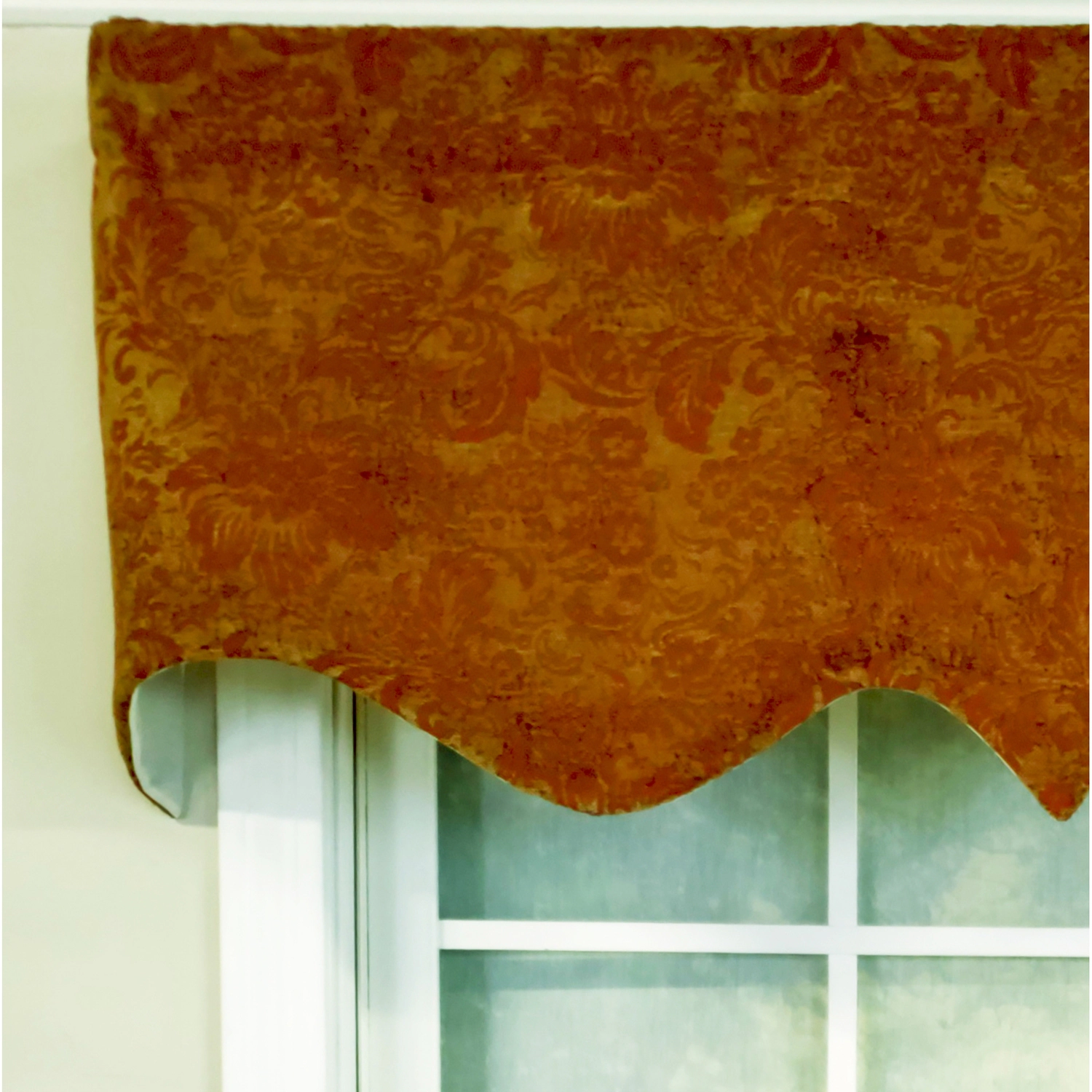 RLF Home 3" Rod Pocket High Quality Fabric Nazareth Regal Valance for Windows 50" x 17" Garnet