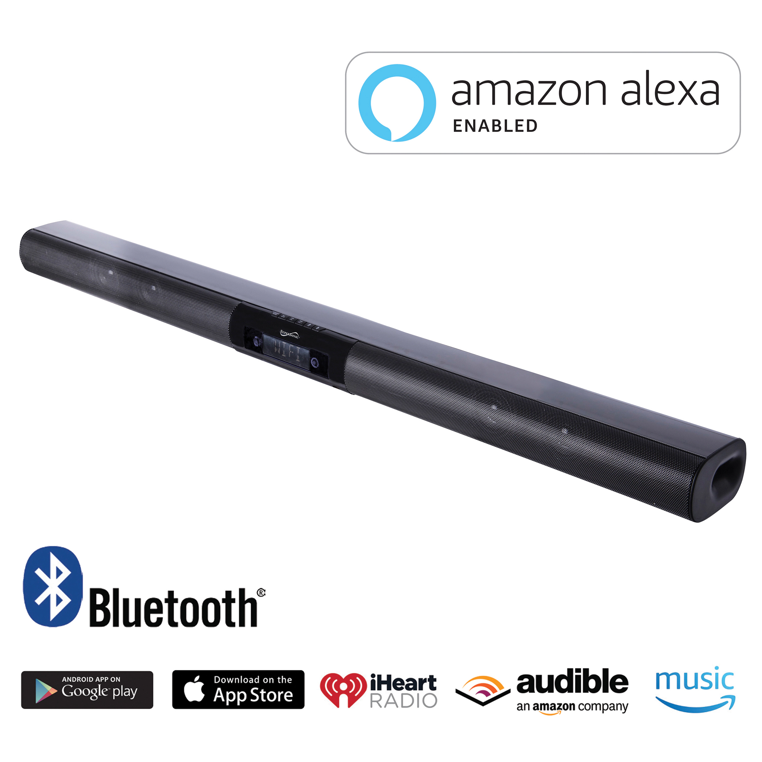 Supersonic 37 Inch Premium Optical Bluetooth SoundBar System with ALEXA