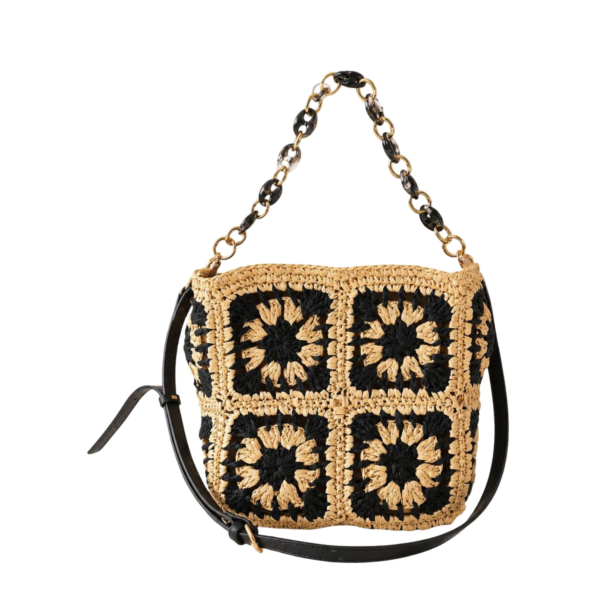 Alilang Women's Handcrafted Straw Shoulder Bag with Adjustable Strap and Inner Pocket