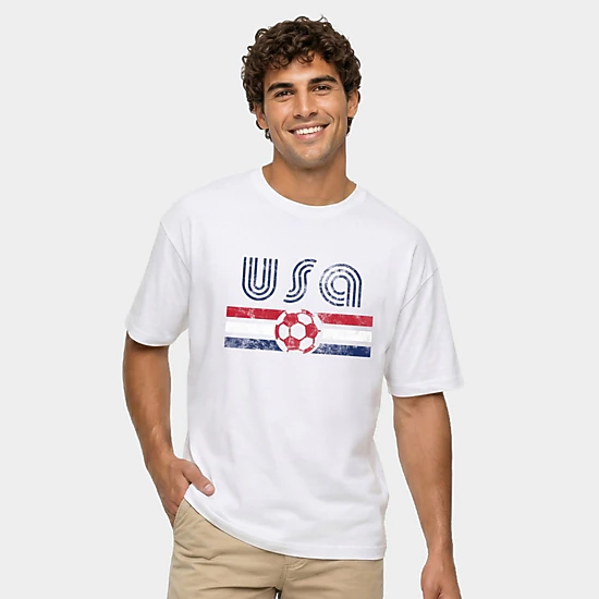 Simply Sage Market - Men's Garment Dyed Graphic T-Shirt - USA Soccer Flag