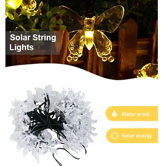 Perfect Holiday Solar Butterfly String Lights Decorative Ambient ...