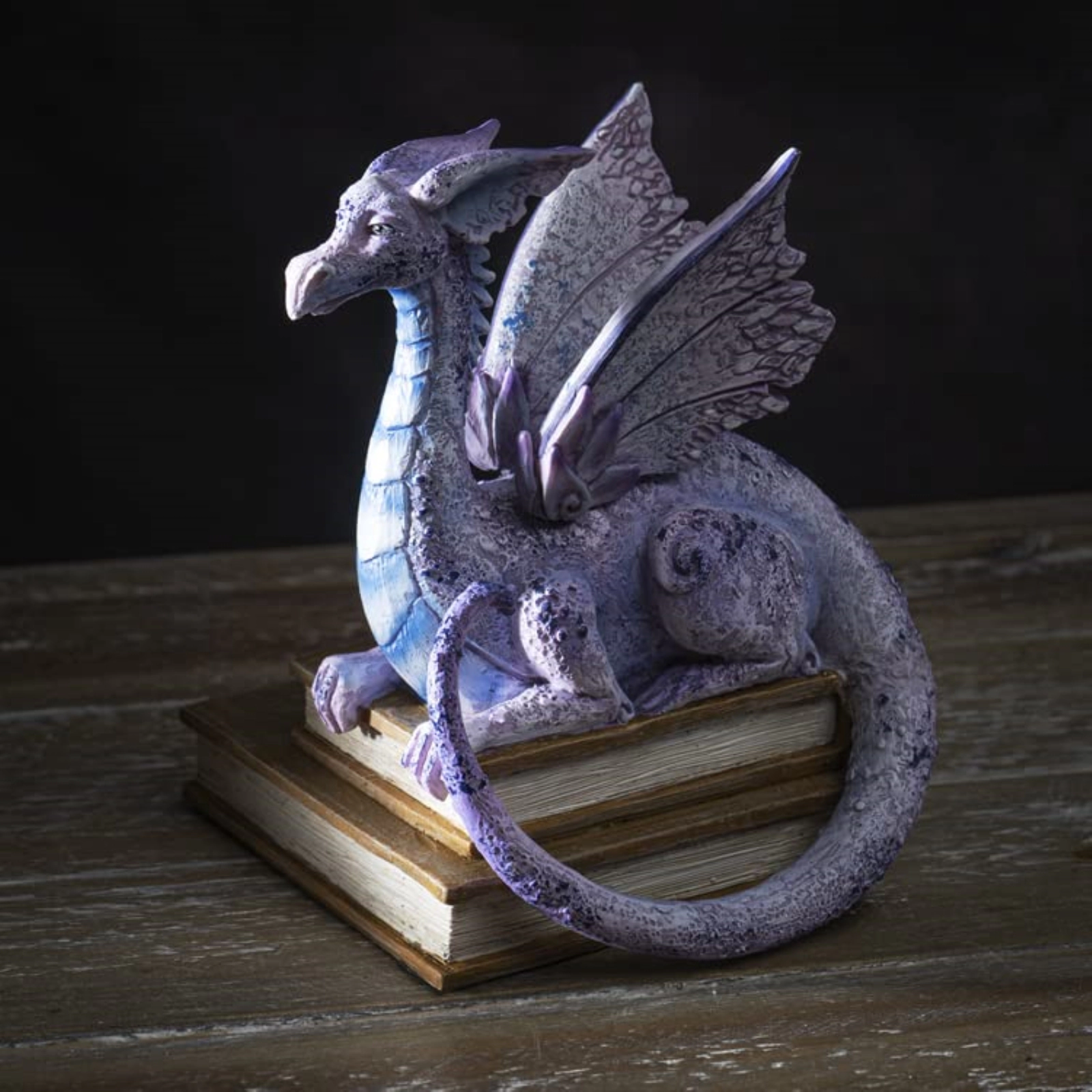 Pacific Giftware Story Time Purple Dragon on Stack of Books Resin Figurine Perfect for Book Shelf 5.1 inch by Amy Brown