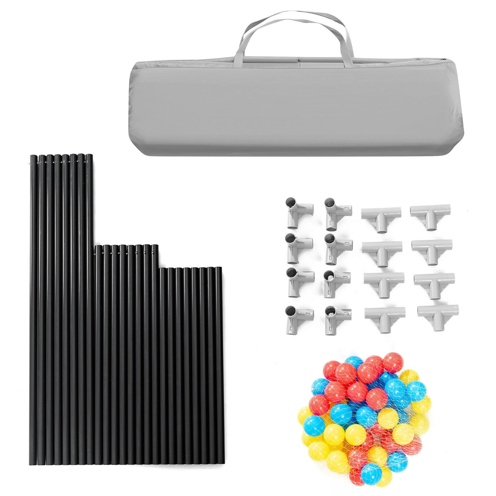SUGIFT 81-in Extra Large Baby Safety Fence with 360-Degree View 27-in Standing Panels and 50 Ocean Balls