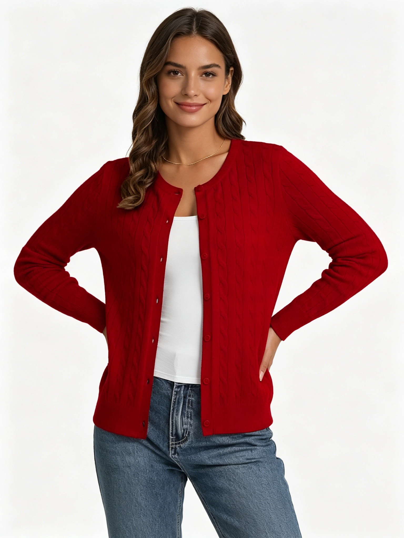 KOJOOIN Cable Knit Cardigan Sweaters for Women Lightweight Fall Outfits