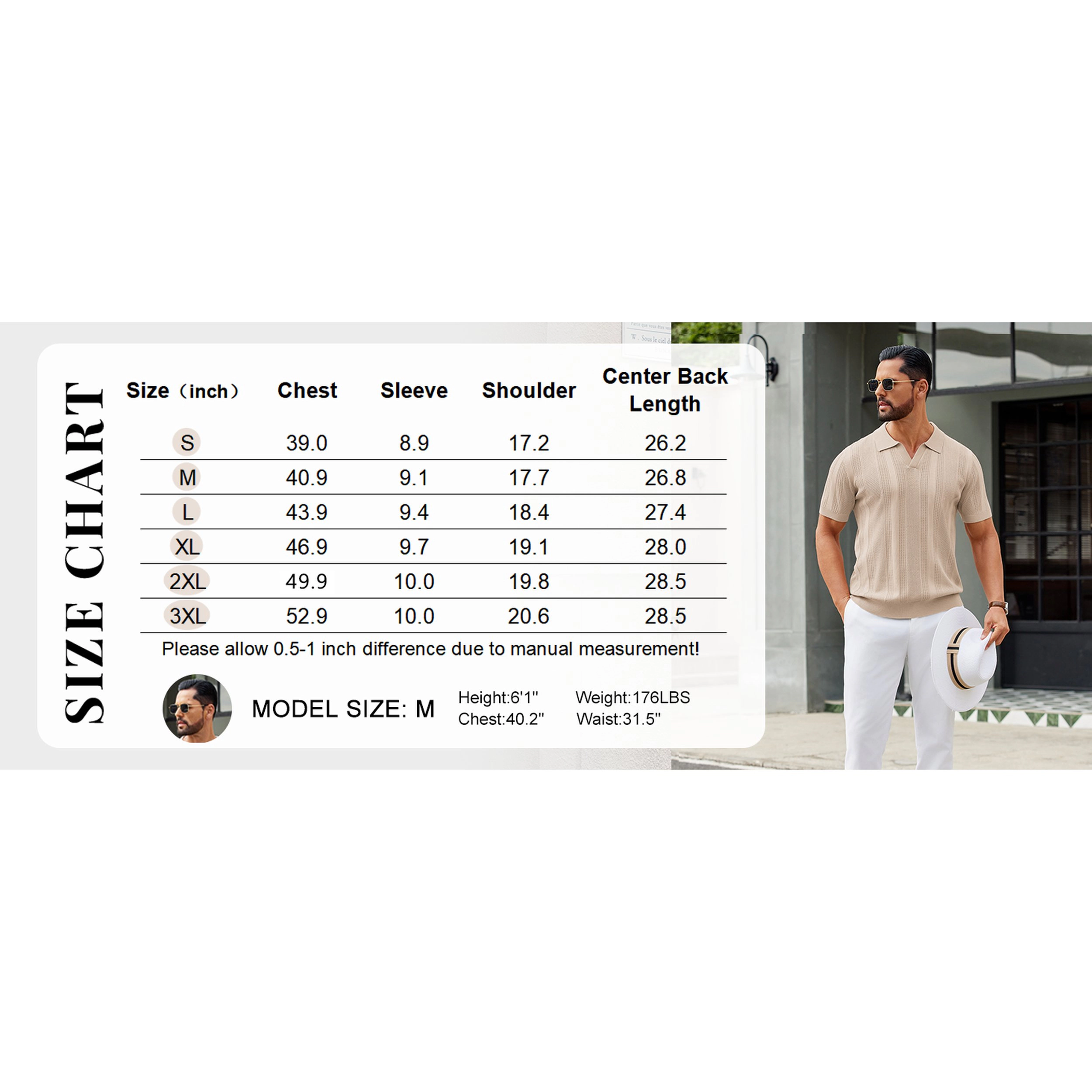 COOFANDY Men's Regular Fit Textured Knit Short Sleeve Polo Shirt