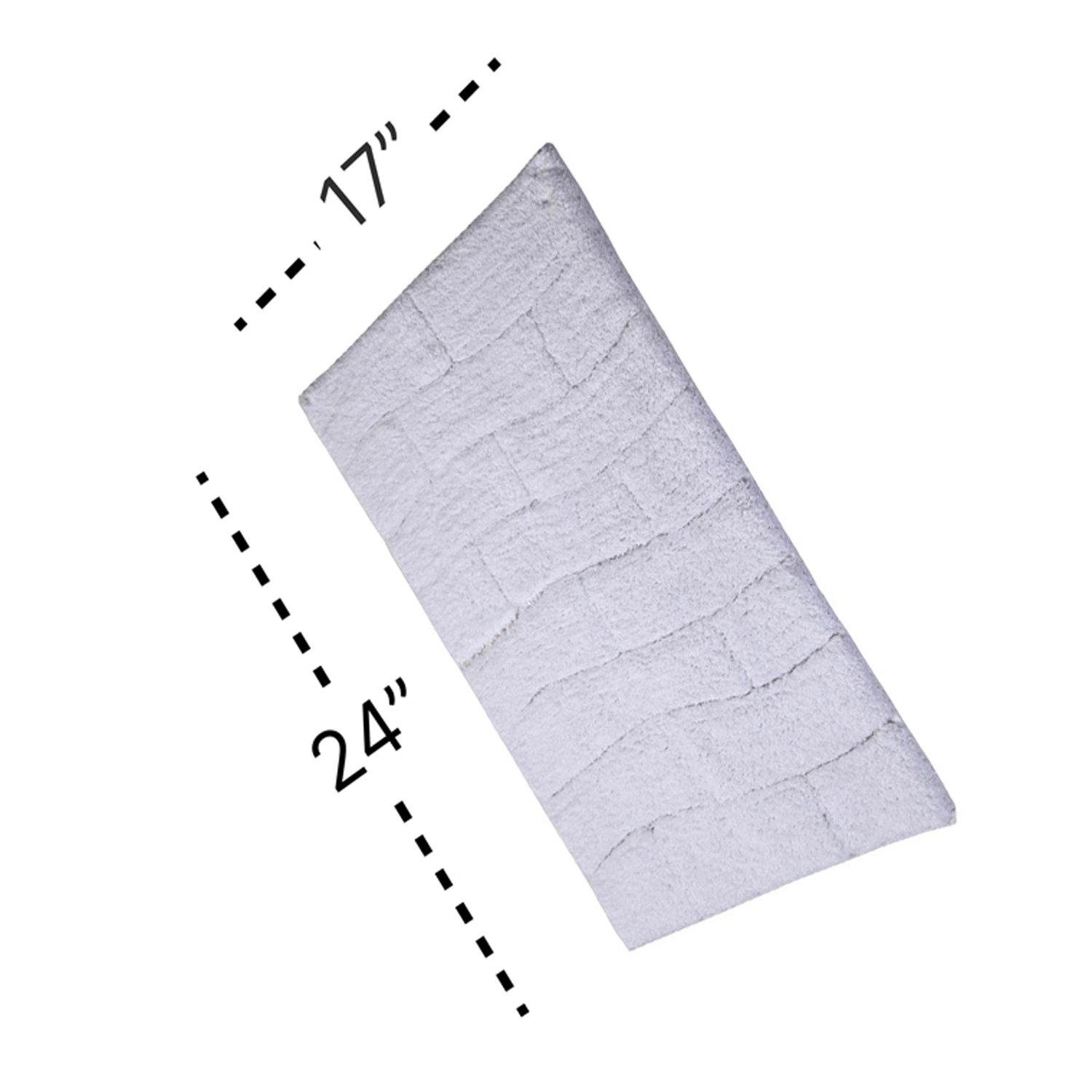 Knightsbridge Stylish And Comfortable All Season Traditional New Tile Design Cotton Bath Rug 17" X 24" White