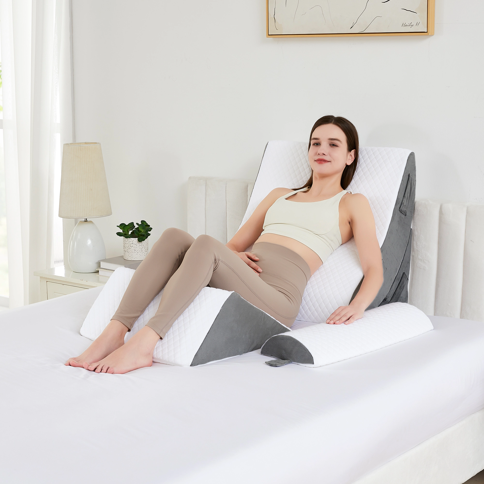 Sweet Home Collection -Piece Support Wedge Pillow Set with High Density Foam