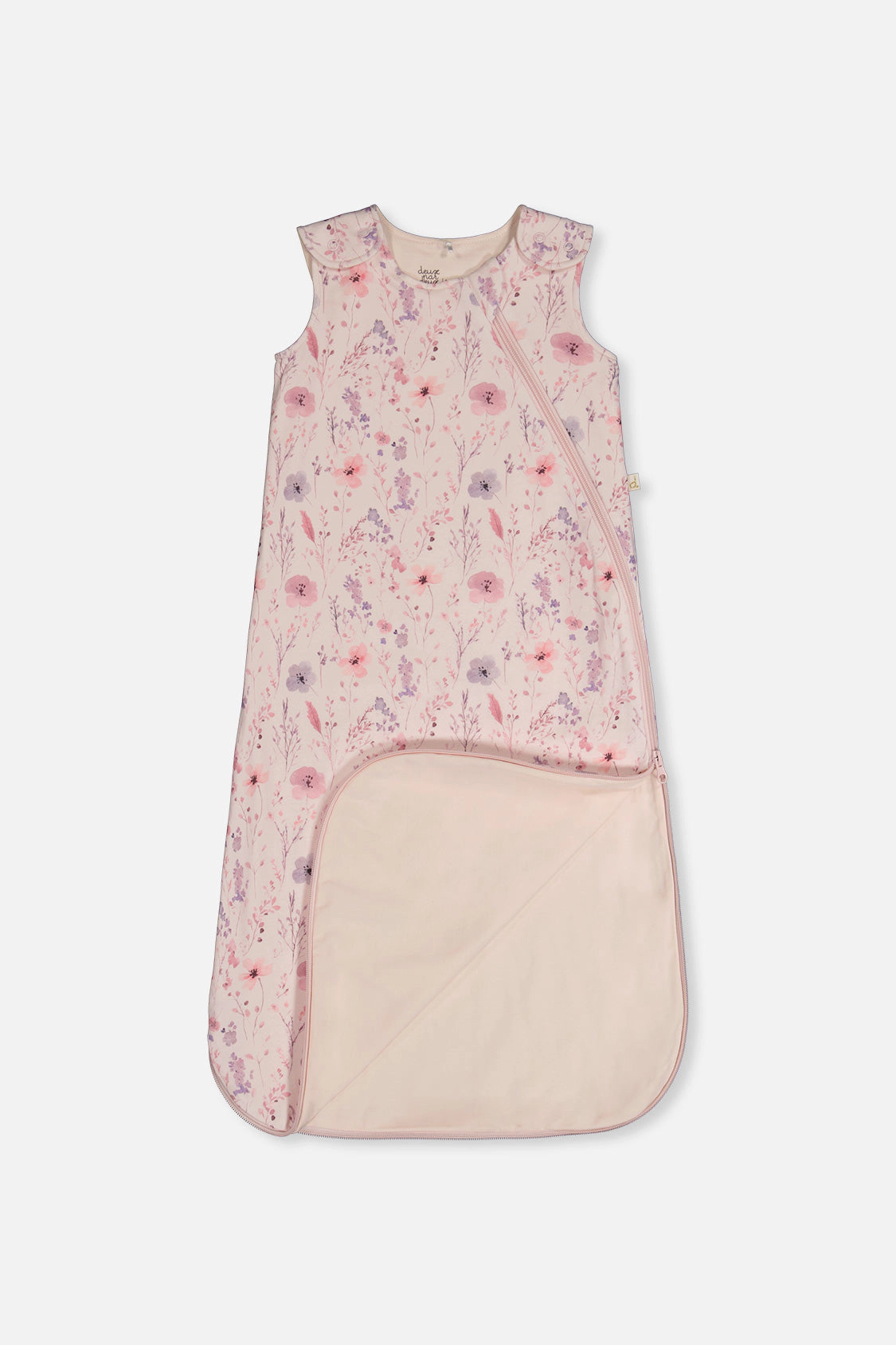 Deux par Girls Organic Cotton Zip Sleep Sack with Printed Flowers