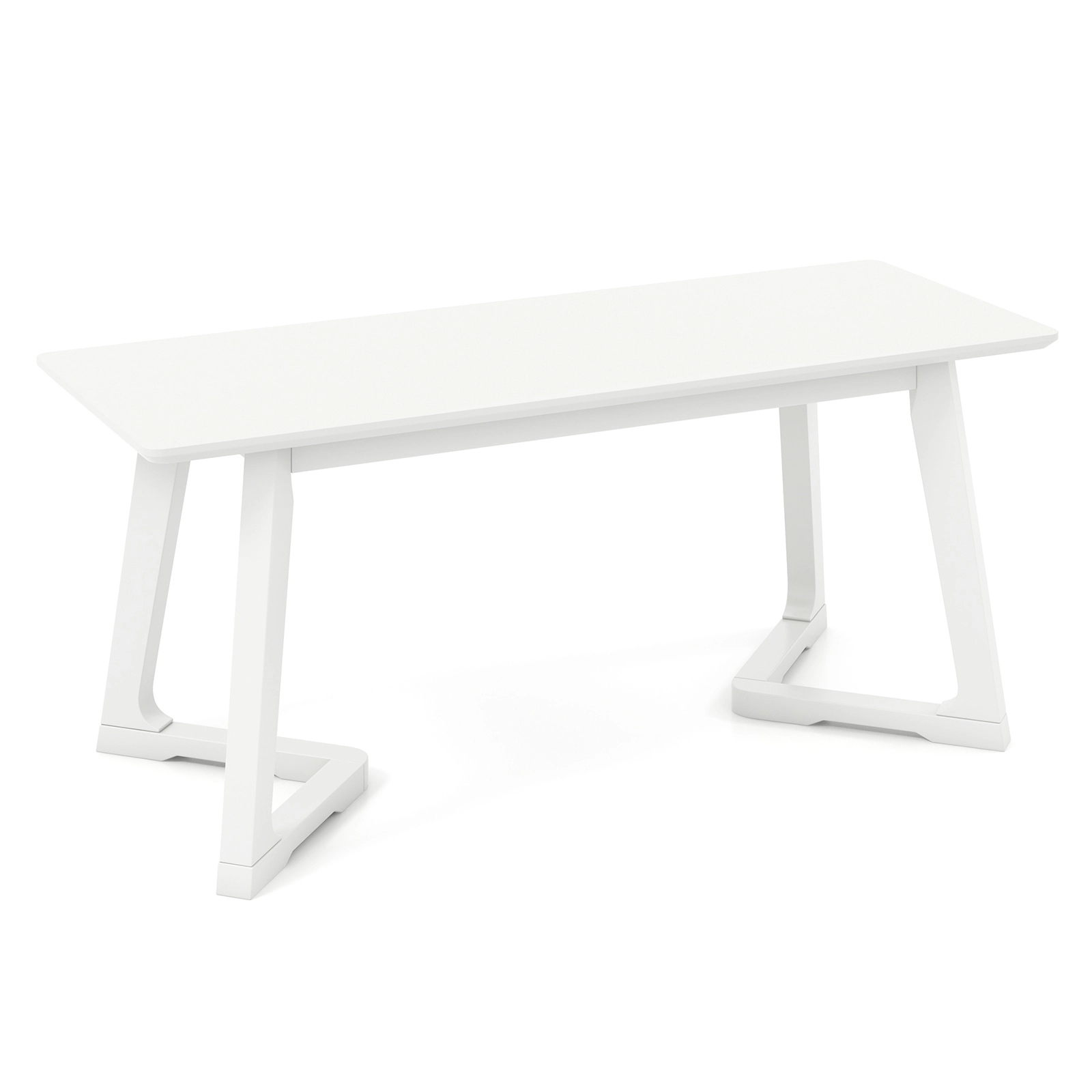 SUGIFT 42-in Modern Entryway and Dining Bench with Rubber Wood Legs 342-lb Capacity 42 x 16 x 17.5-in White