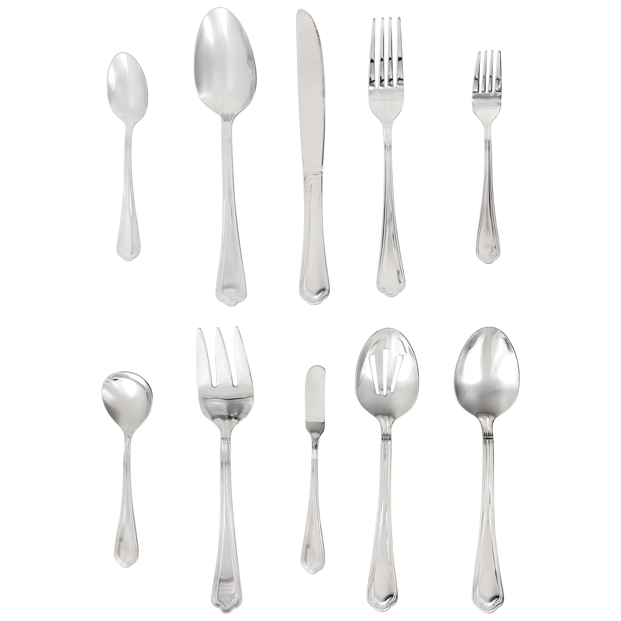 Gibson Home Aberdeen Court 45 Piece Stainless Steel Flatware and Serving Set