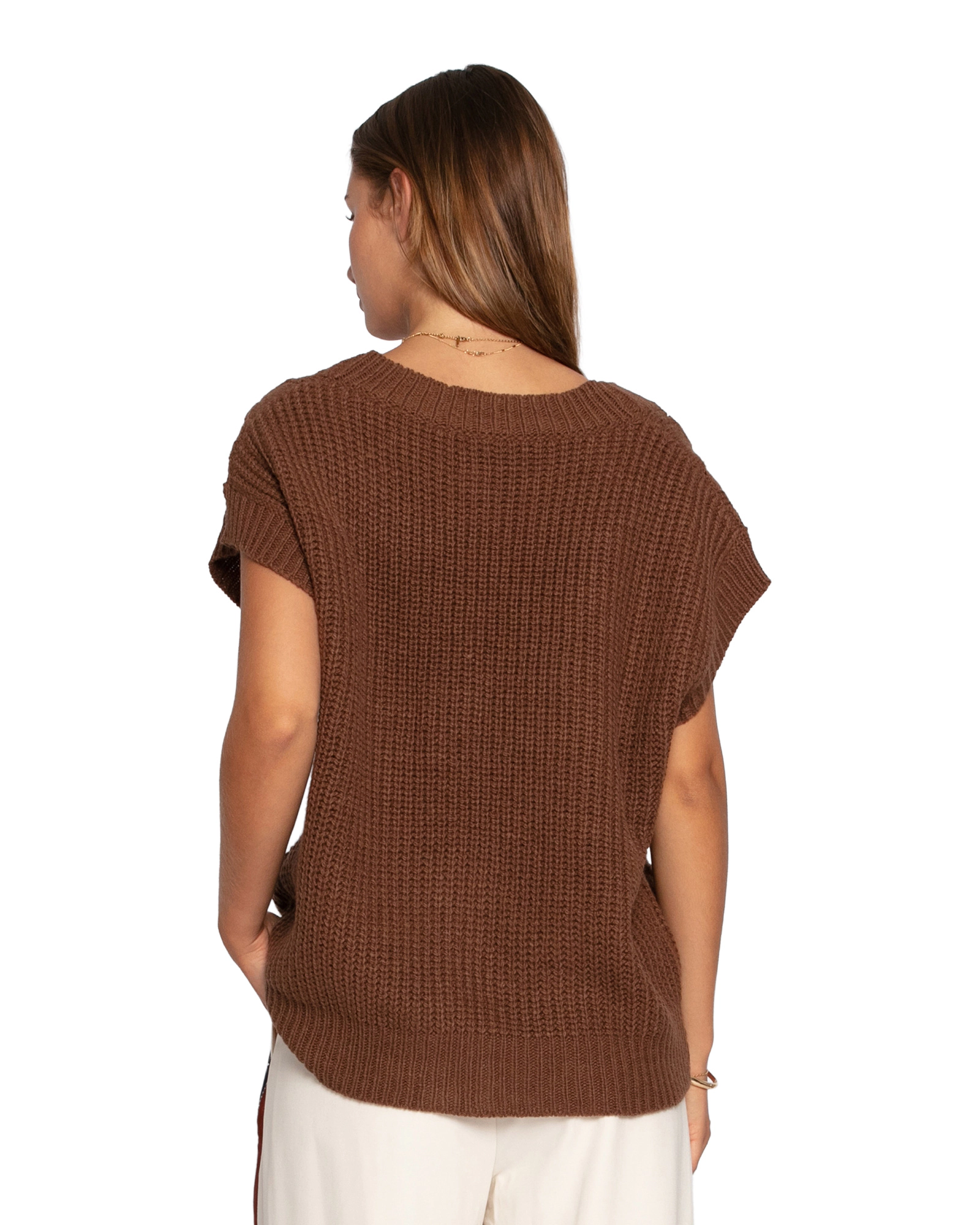Belle & Bloom Rosette Oversized Knitted Vest