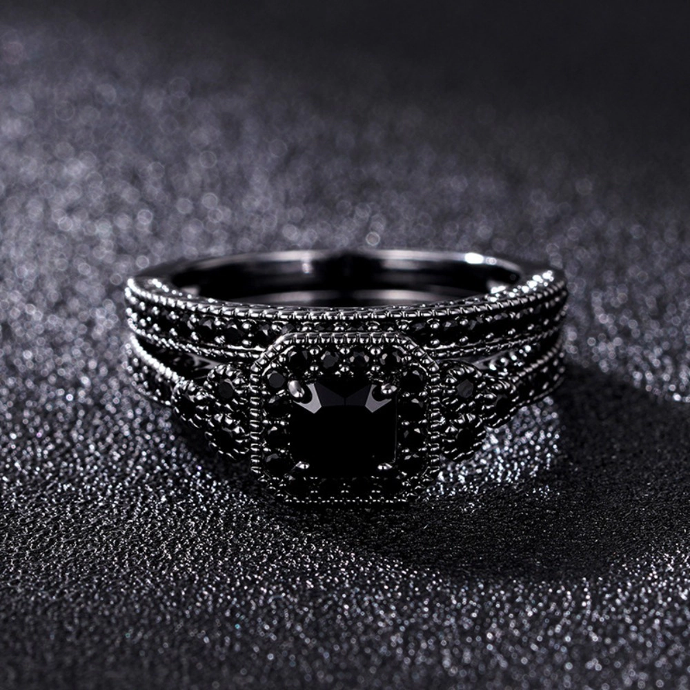 Fashion 2Pcs Set of Rings for Women Double Layer Stackable Jewelry