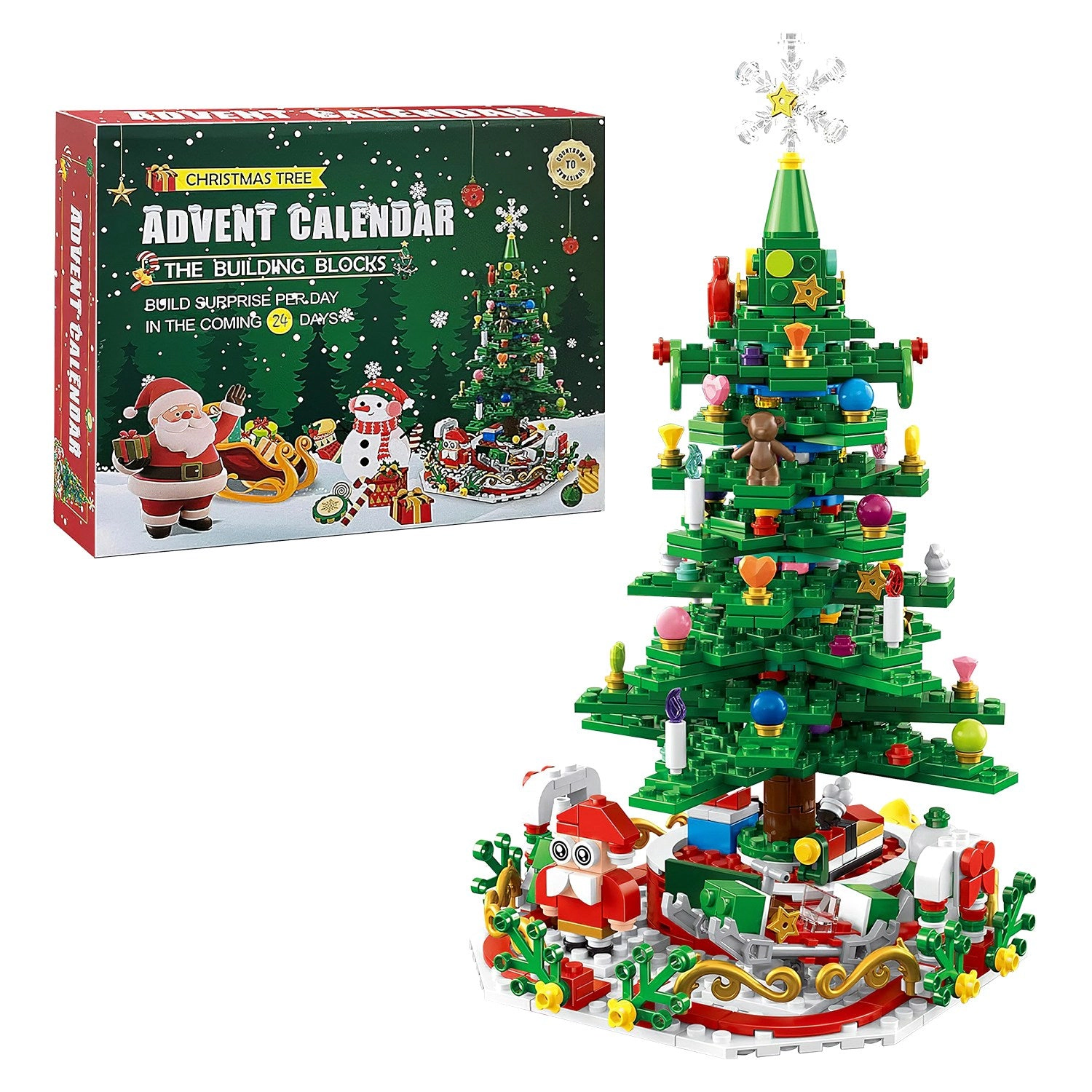GBruno LED 24-Day Christmas Tree Building Set
