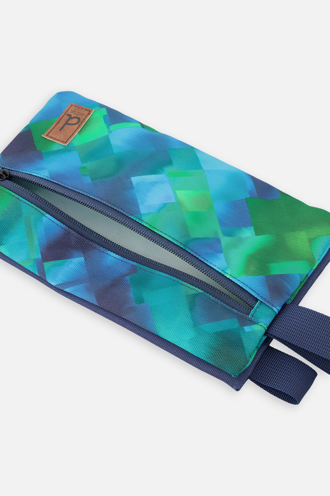 Deux par Deux Boys Diamond Print Double-Compartment Pencil Case