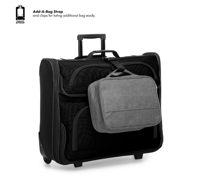 Travel Select Unisex Amsterdam Rolling Garment Bag, Black