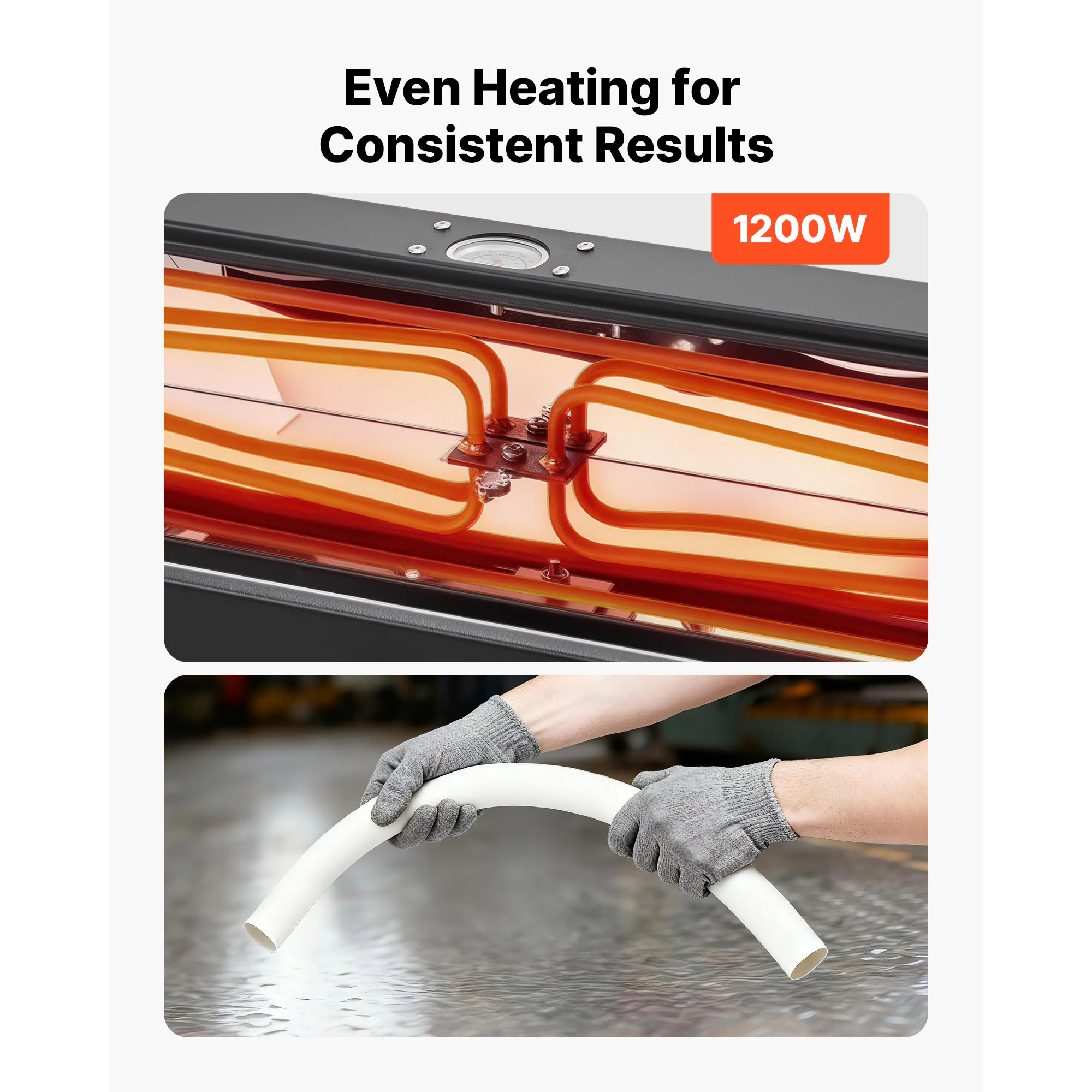 HONGGE Electric PVC Conduit Heater 1/2" Pipe Bending Tool with Carrying Handle for Construction Crews and DIY