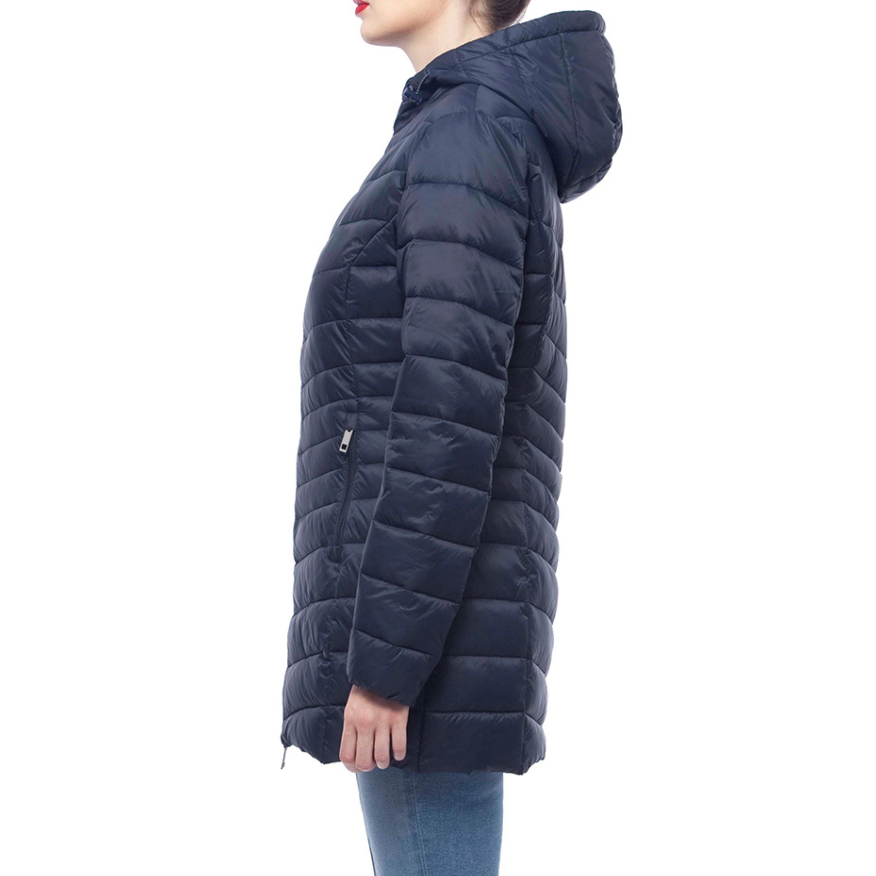 Rokka&Rolla Womens Lightweight Packable Hip-Length Puffer Jacket