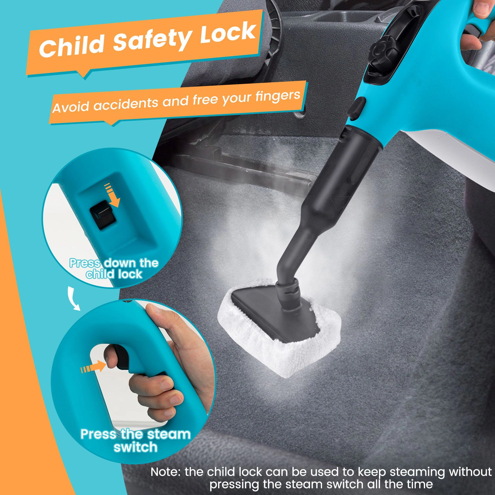 SlickBlue Multi-Purpose Steam Cleaning Machine for Floors, Kitchen, Bathroom and Car