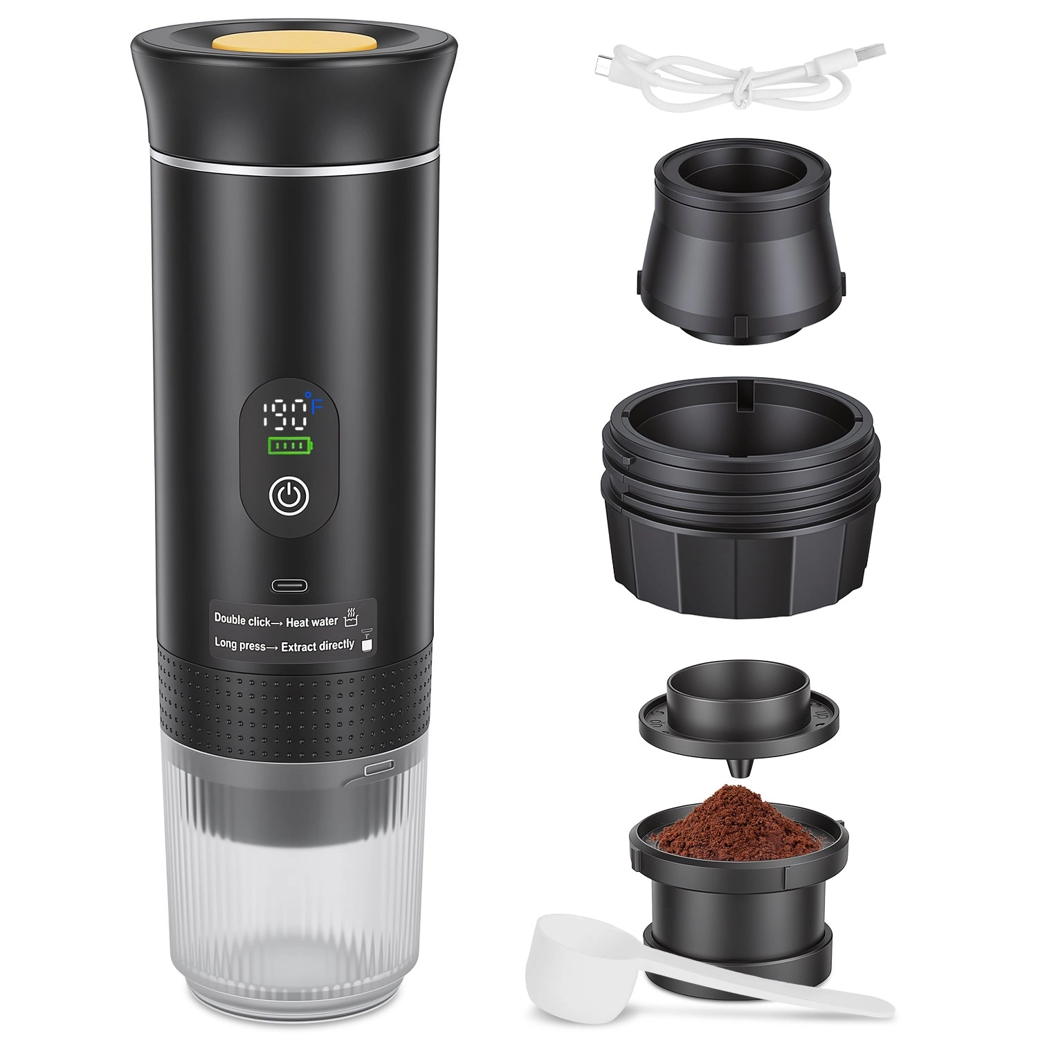 GBruno 3-in-1 Self-Heating Portable Espresso Machine