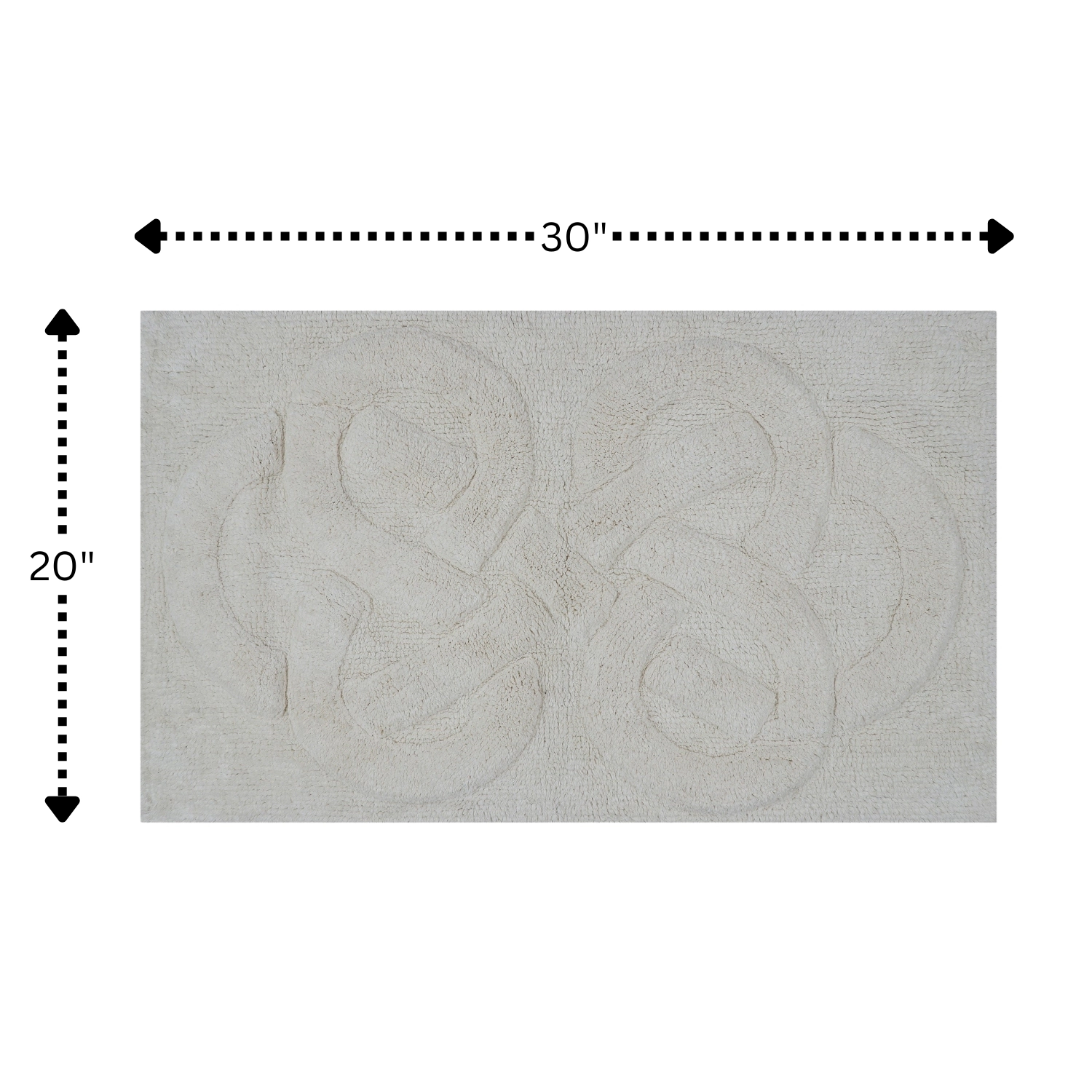 Knightsbridge Tuft Twisted 220 GSF Non Skid Back Bath Rug
