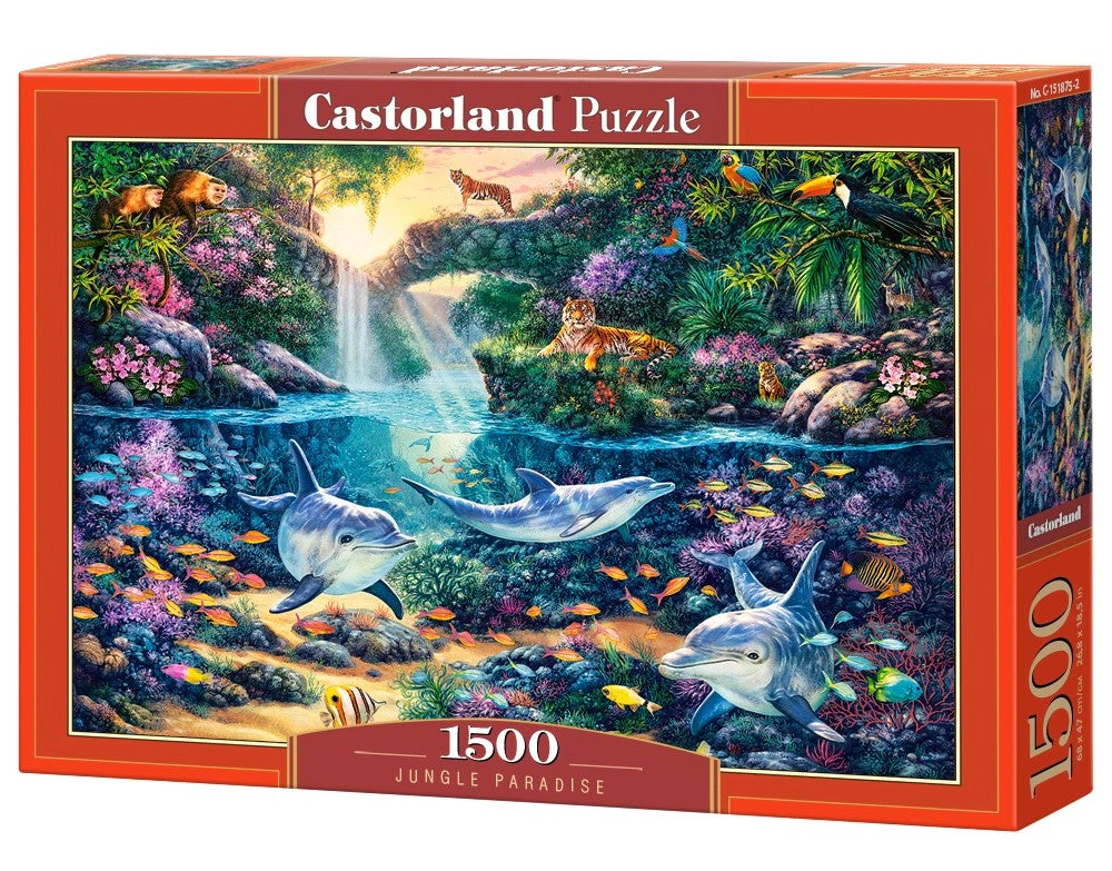 CASTORLAND 1500 Piece Jigsaw Puzzles, Jungle Paradise, Secret oasis, Underwater world, Exotic birds, C-151875-2