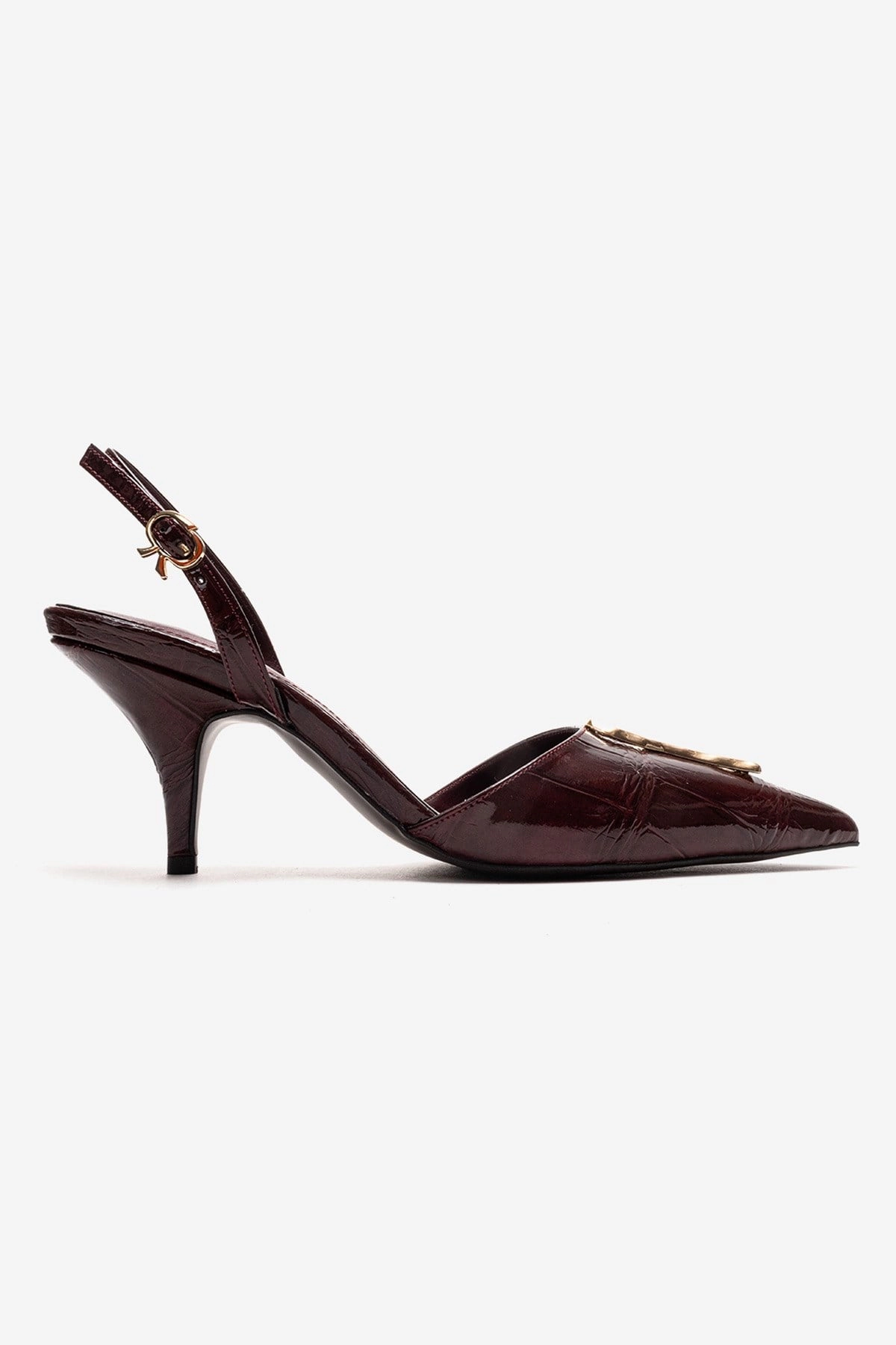 Prologue Shoes Womens Yvella Buckle Pointed Toe Stiletto Pump