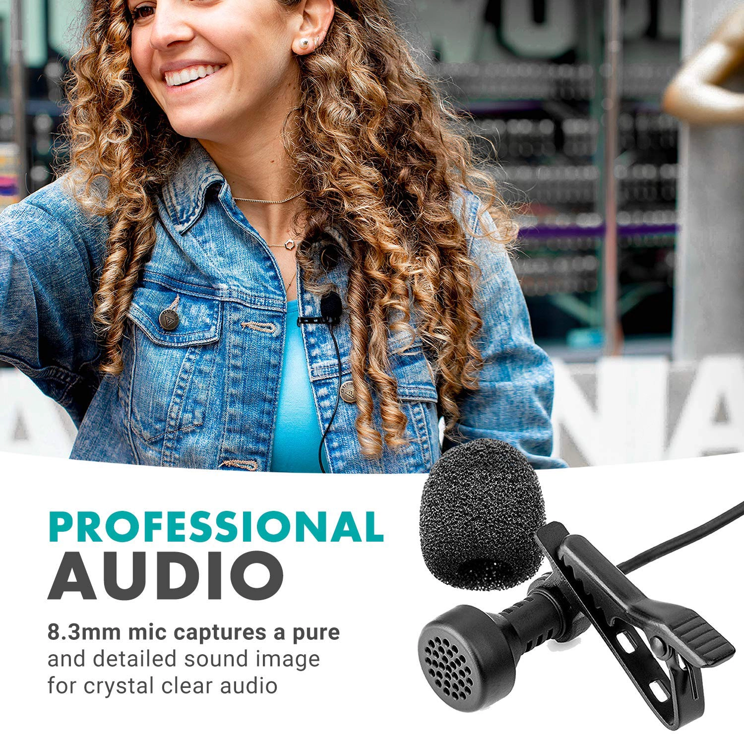 Movo LV-6 Pro Grade Omnidirectional and Cardioid XLR Lavalier Condenser Microphone Set (48V Phantom Powered)