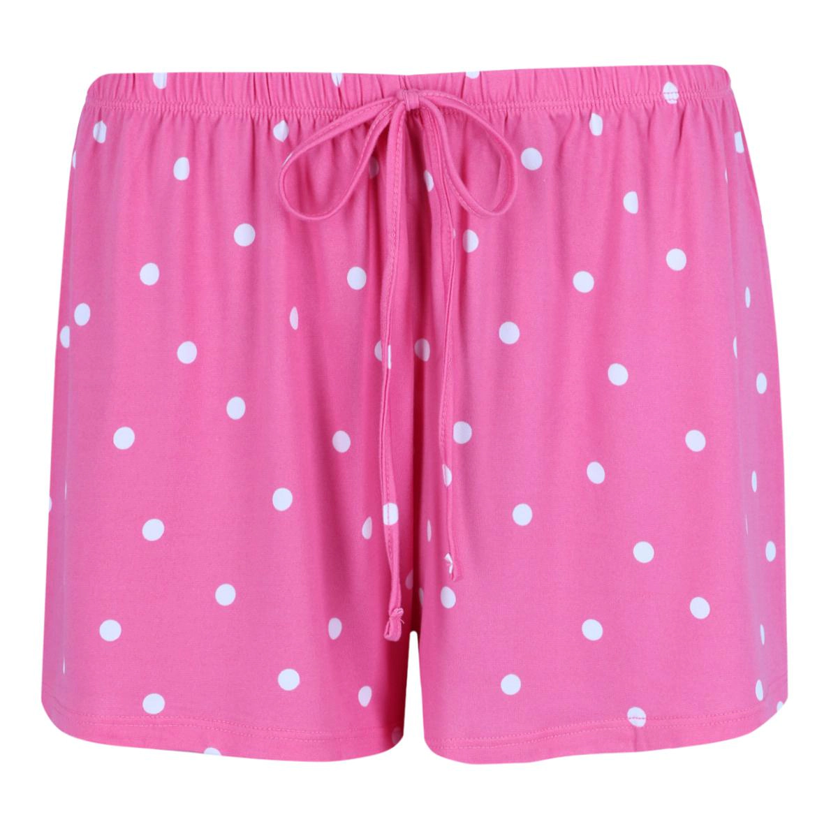 PJ Couture Women's Button Down Polka Dot Stripe Pajama Short Set