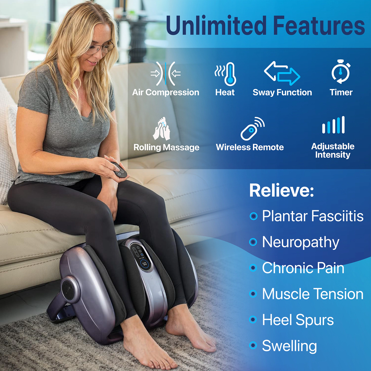 Miko Shiatsu Foot, Calf and Ankle Massager with Heat