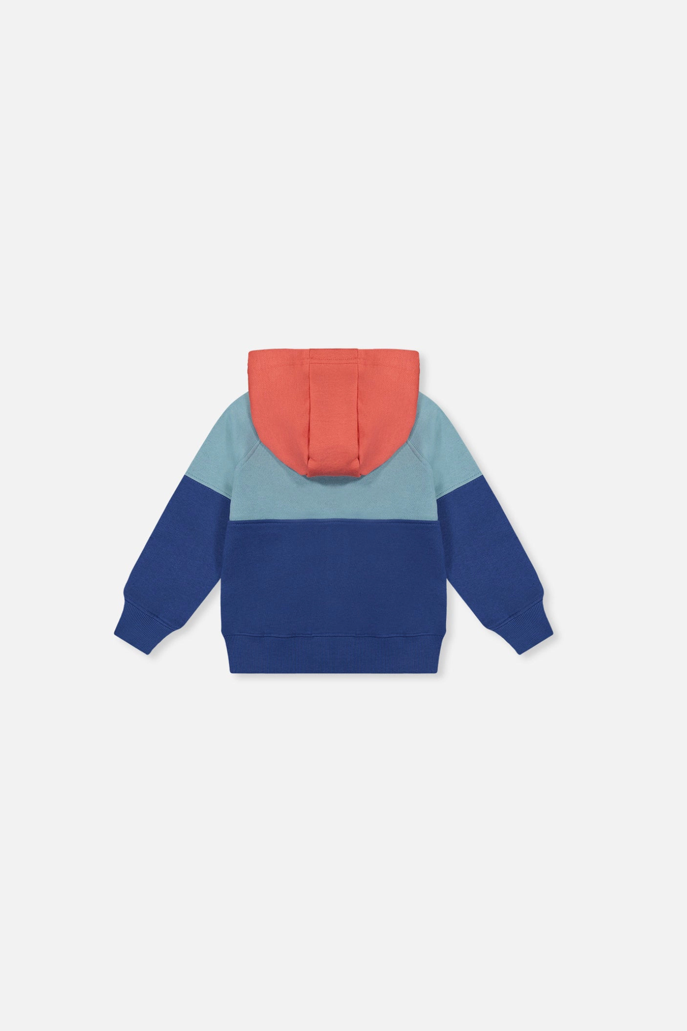 Deux par Boys Full Zip Hooded Colorblock Fleece Jacket with Front Pockets