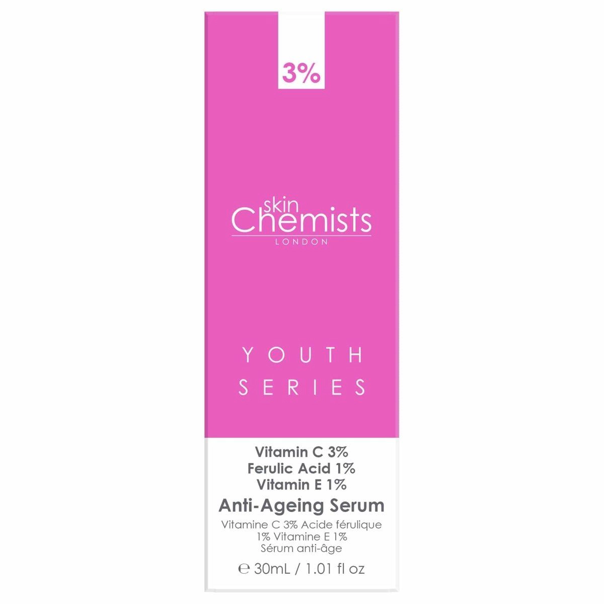 skinChemists Anti-Ageing Serum Vitamin C 3% Ferulic Acid 1% Vitamin E 1% 30ml