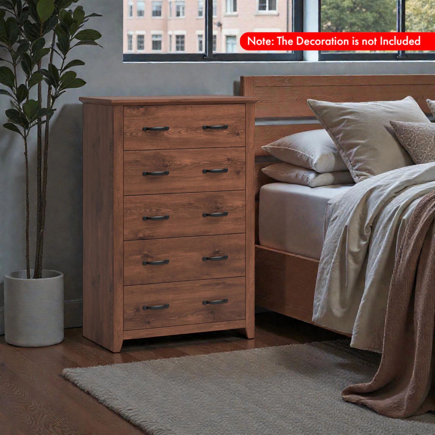 Hivvago Standing Storage Cabinet with a Set of 5 Drawers