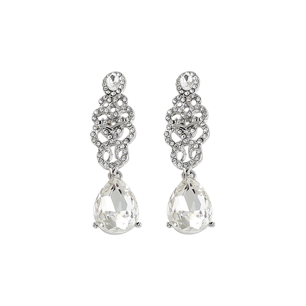 SOHI Women's Black Dazzling Drop Earrings