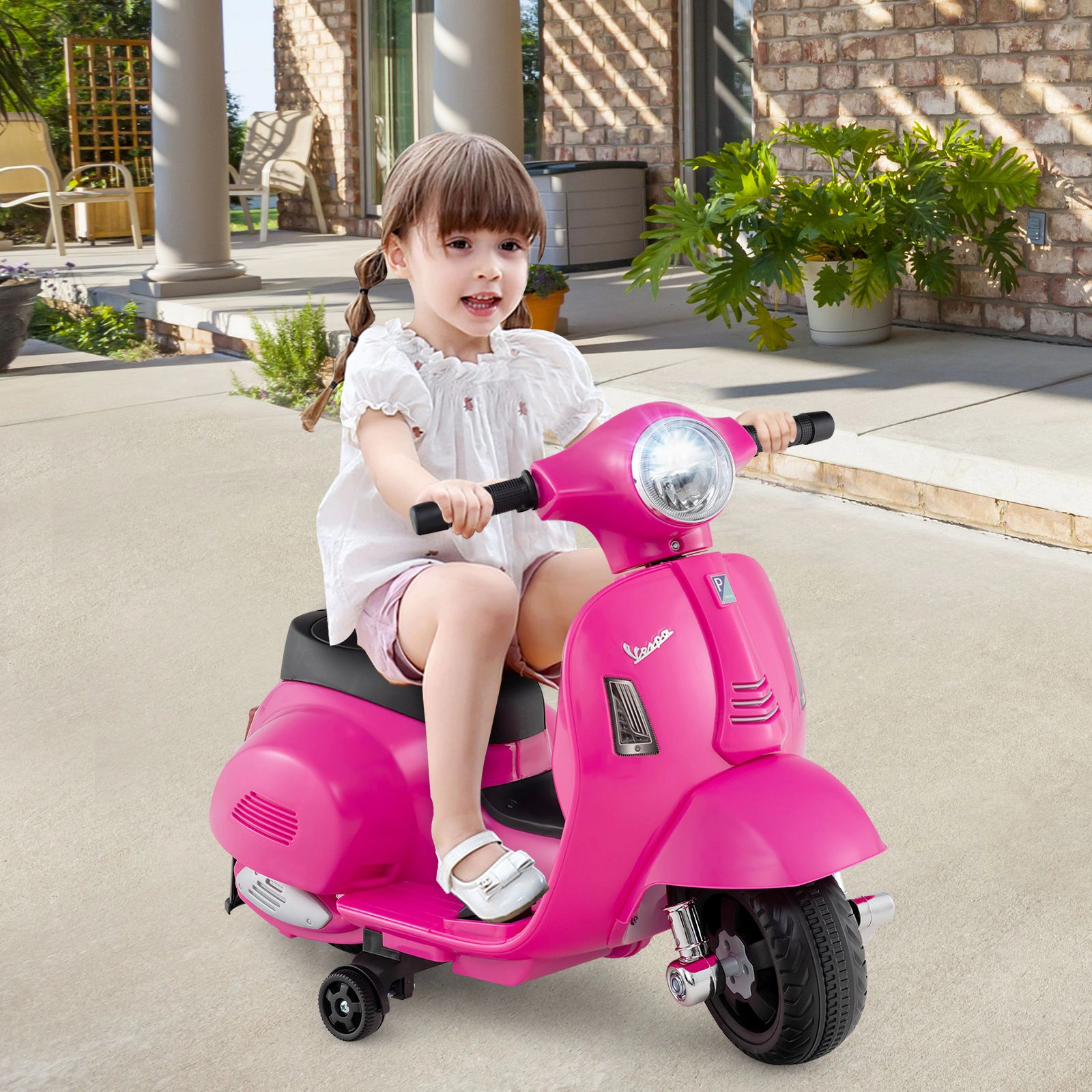 SlickBlue 6V Battery Powered Toddler Ride On Bike with Horn Sound and Foot Pedal