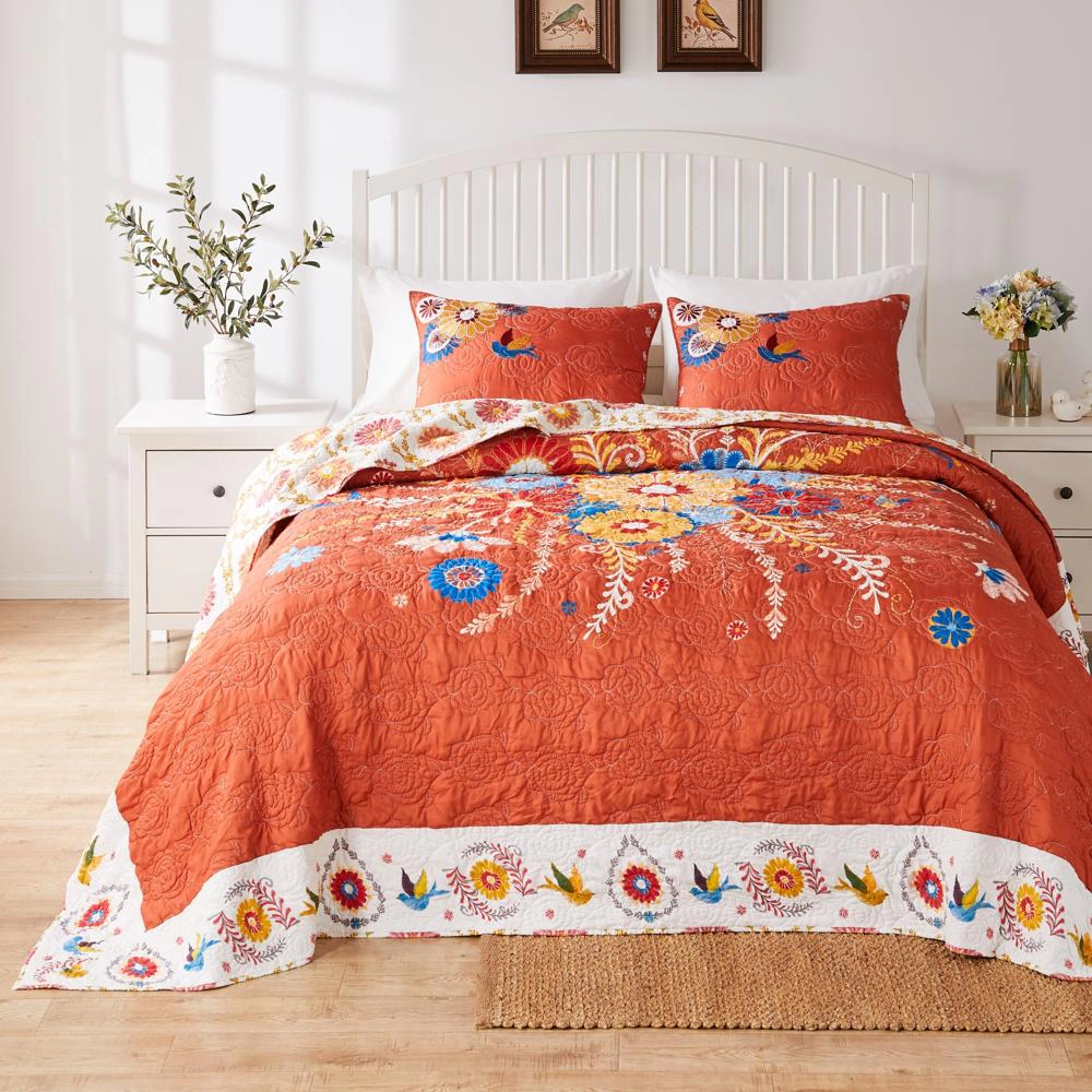 Barefoot Bungalow Topanga Luxury Modern Design 3 Piece s Bedspread Set for Bed
