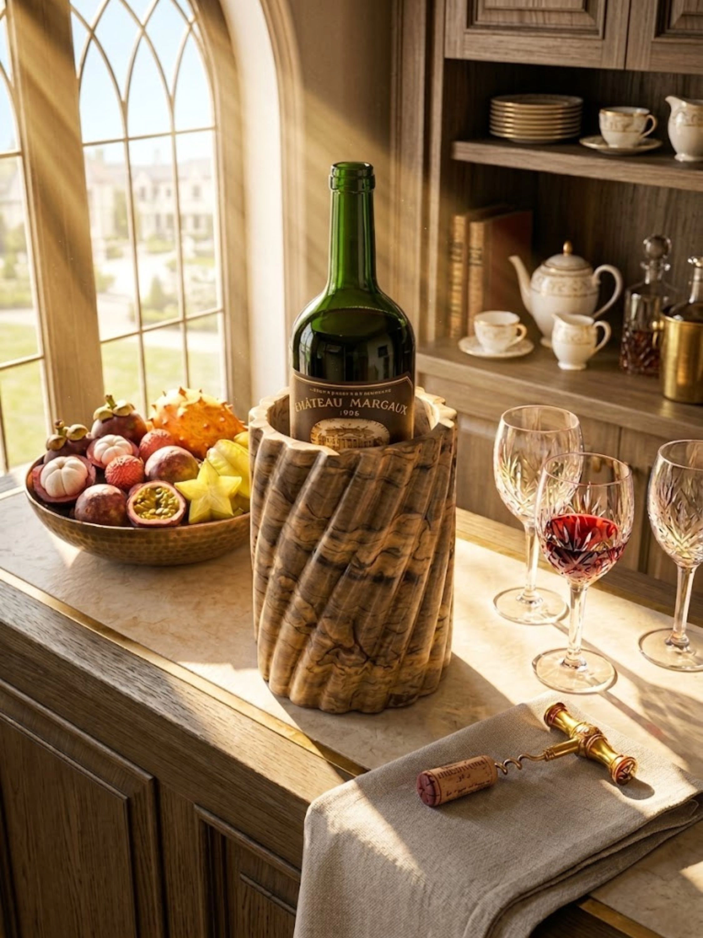 GAURI KOHLI Taraz Brown Onyx Wine Cooler