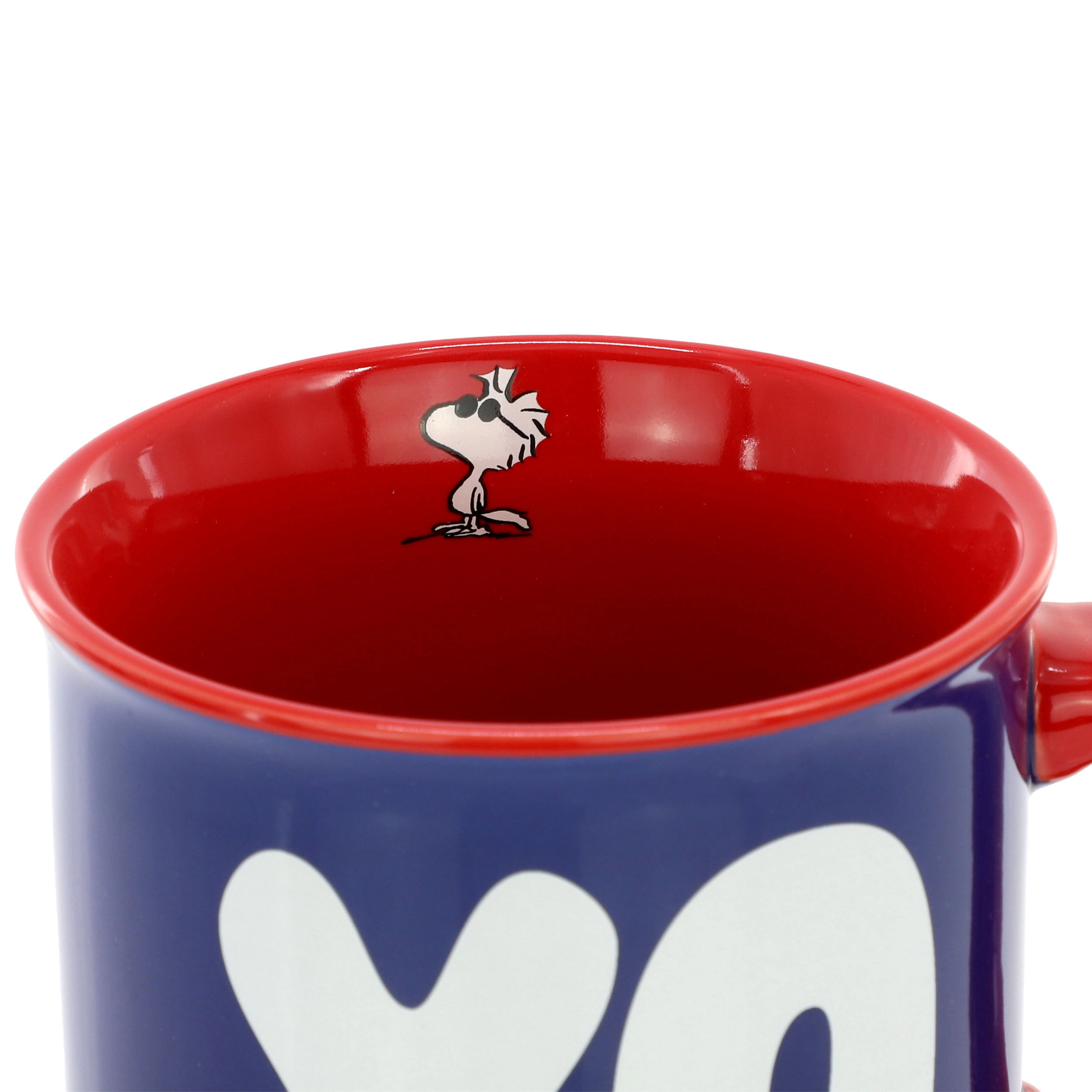 Peanuts 75th Anniversary 21 Ounce 4- Piece Set in Blue Camper Shape Mug