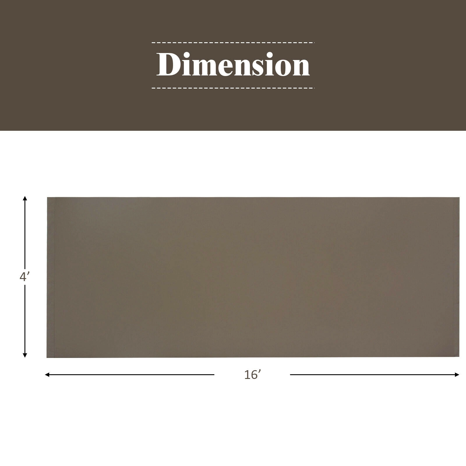 SUGIFT 16-ft Adjustable 2-Piece Universal Replacement Canopy for Pergola Gazebo Sun Awning 5-lb Polyester Fabric Brown