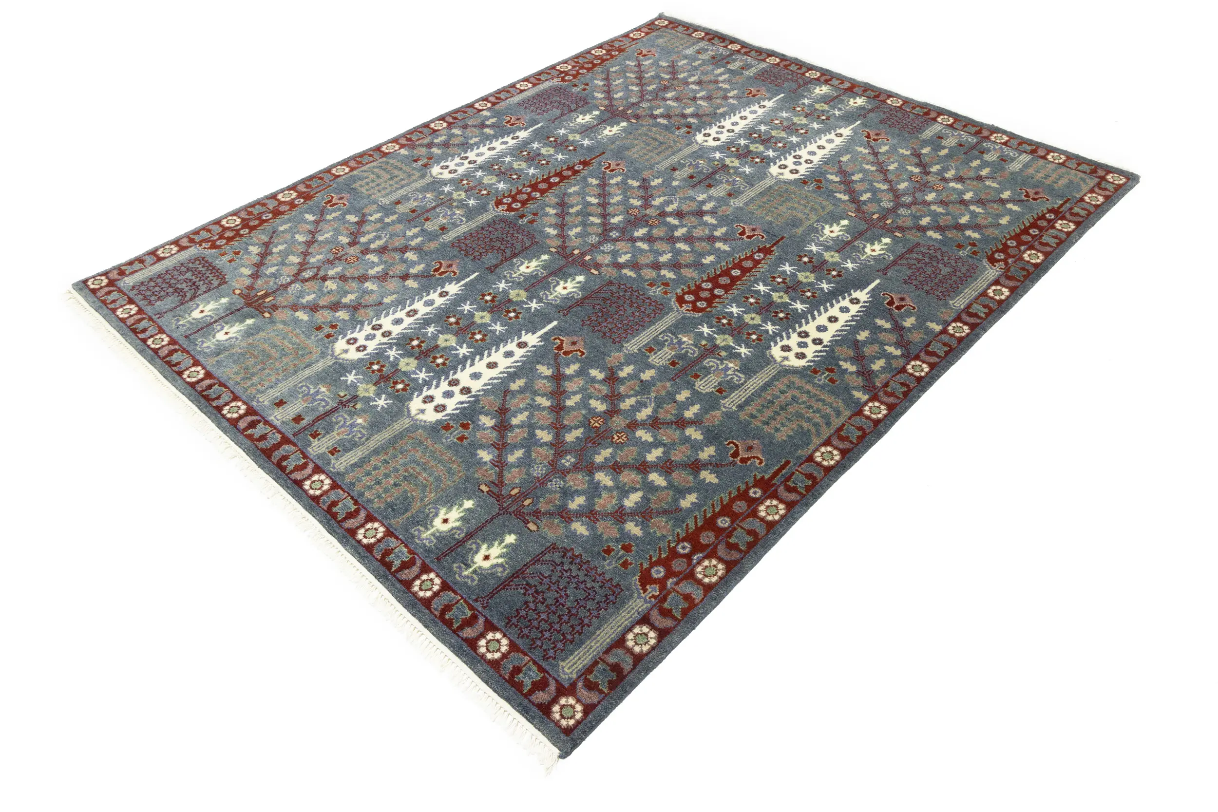 Magic Rugs Gray Floral 8X10 Tree of Life Chobi Oriental Rug