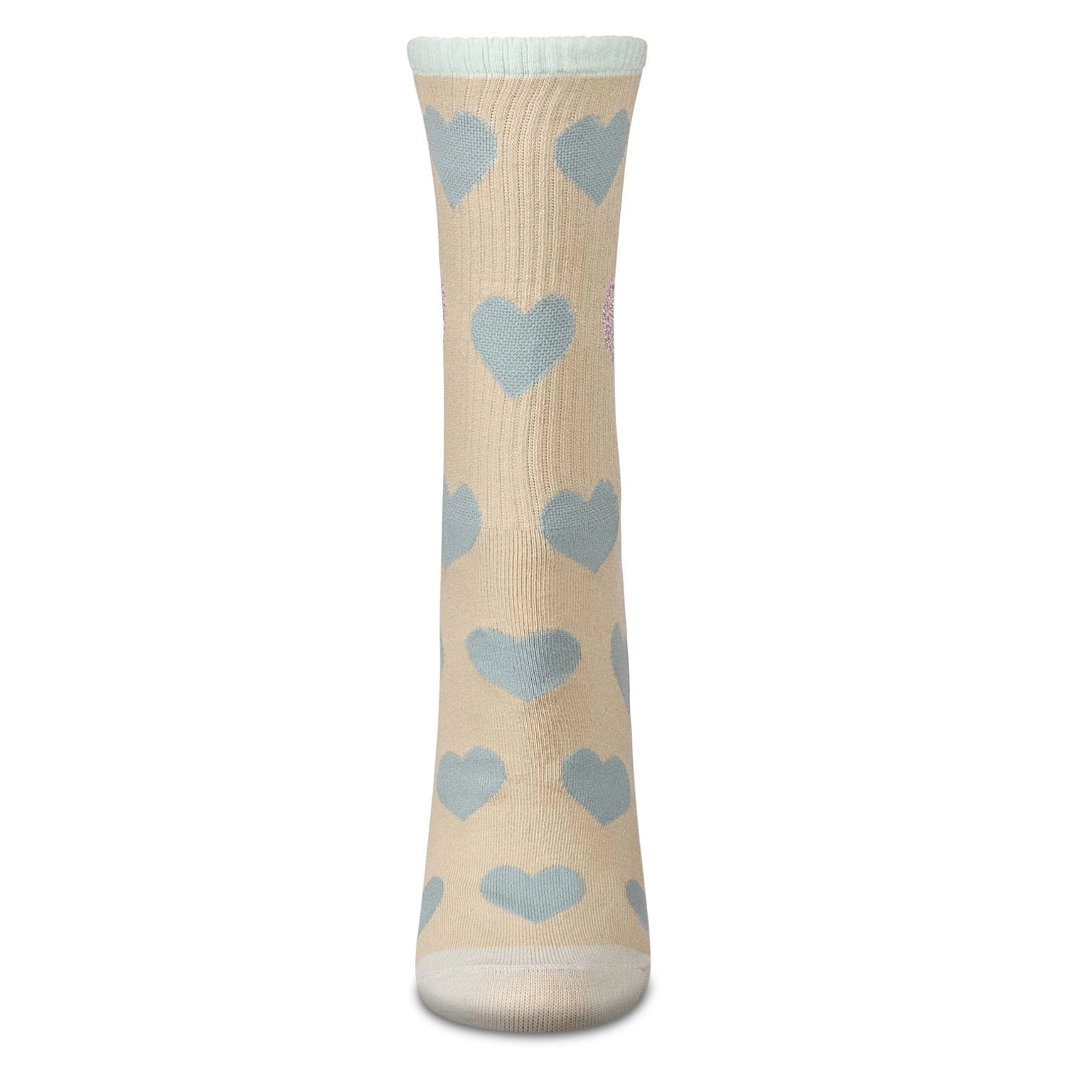 MeMoi Women's Radiate Love Glitter Heart Crew Socks