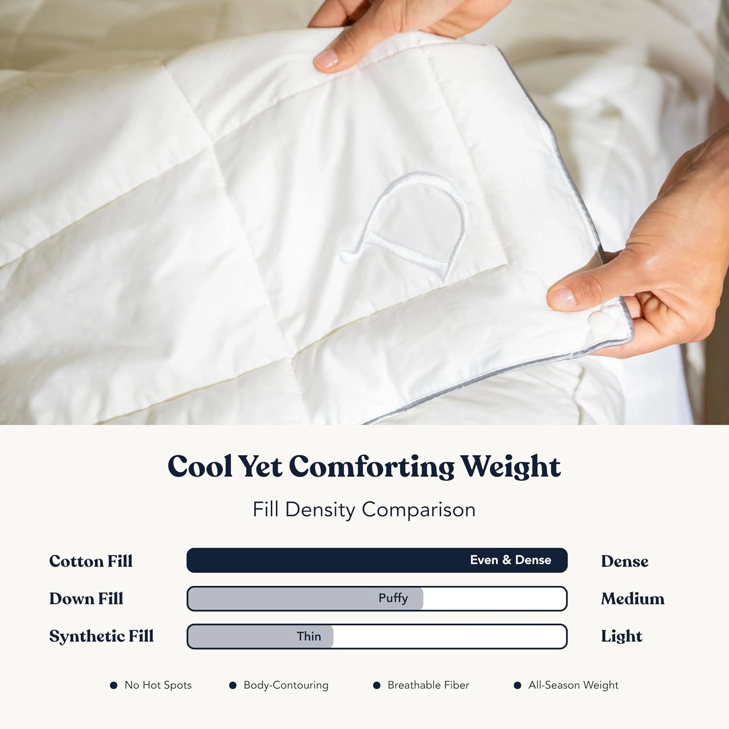 Delara Organic Cotton Air Duvet Insert 300 GSM GOTS & OEKO-TEX Certified 400TC Sateen for Cool Summer Sleep