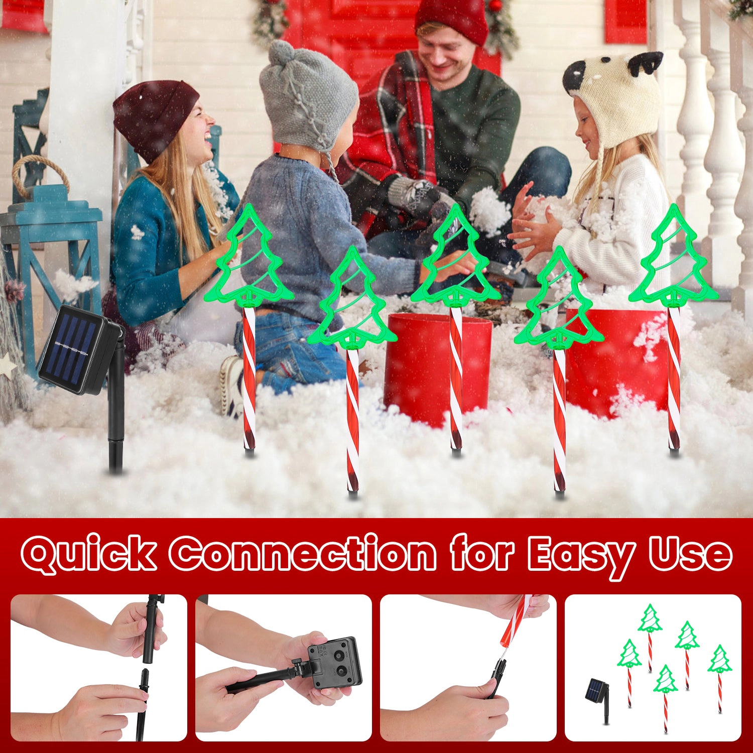 GBruno Solar-Powered Christmas Pathway Stake Lights