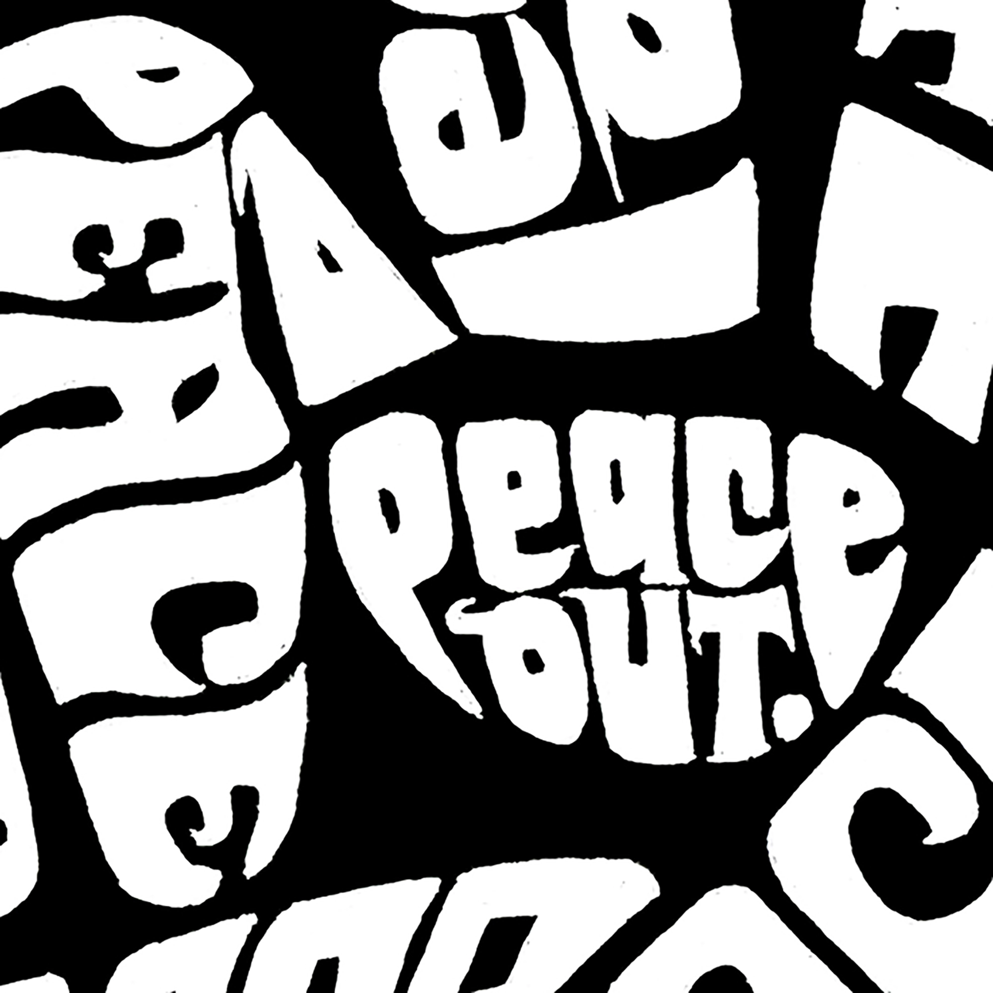LA Pop Art Peace Out - Men's Word Hooded Sweatshirt